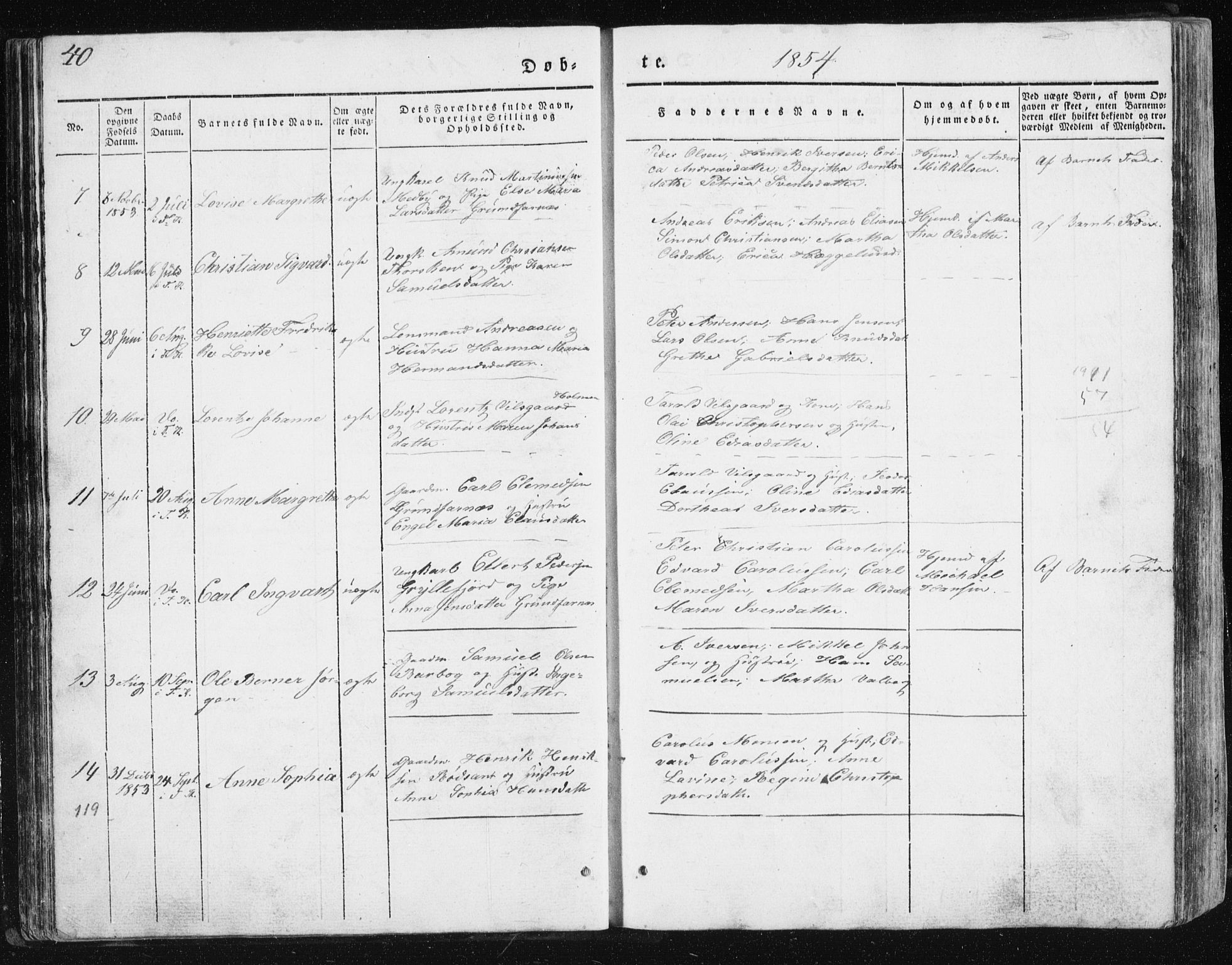 Berg sokneprestkontor, SATØ/S-1318/G/Ga/Gab/L0011klokker: Parish register (copy) no. 11, 1833-1878, p. 40