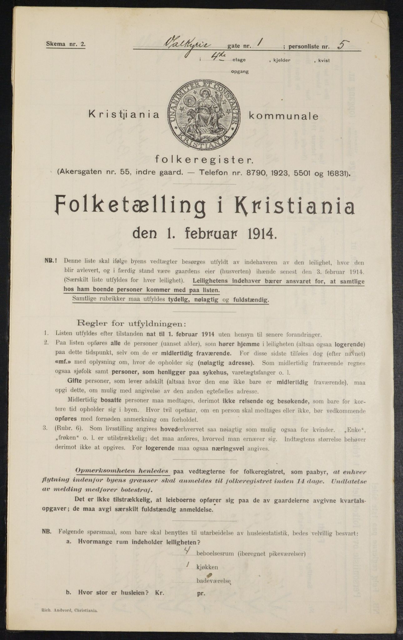 OBA, Municipal Census 1914 for Kristiania, 1914, p. 122672