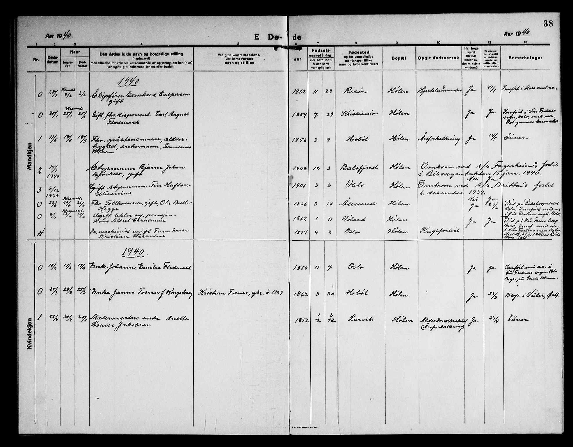 Vestby prestekontor Kirkebøker, SAO/A-10893/G/Gc/L0006: Parish register (copy) no. III 6, 1915-1946, p. 38