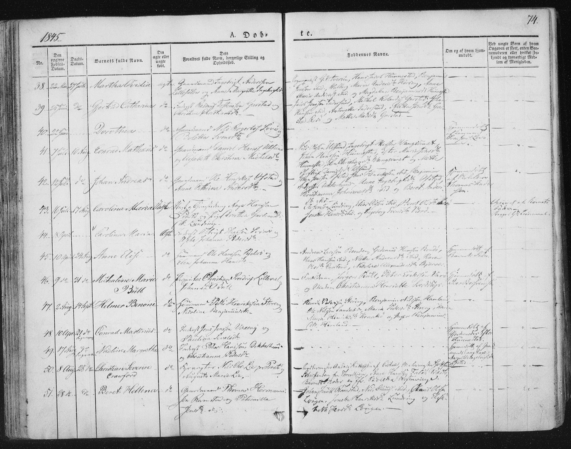 Ministerialprotokoller, klokkerbøker og fødselsregistre - Nord-Trøndelag, AV/SAT-A-1458/784/L0669: Parish register (official) no. 784A04, 1829-1859, p. 74