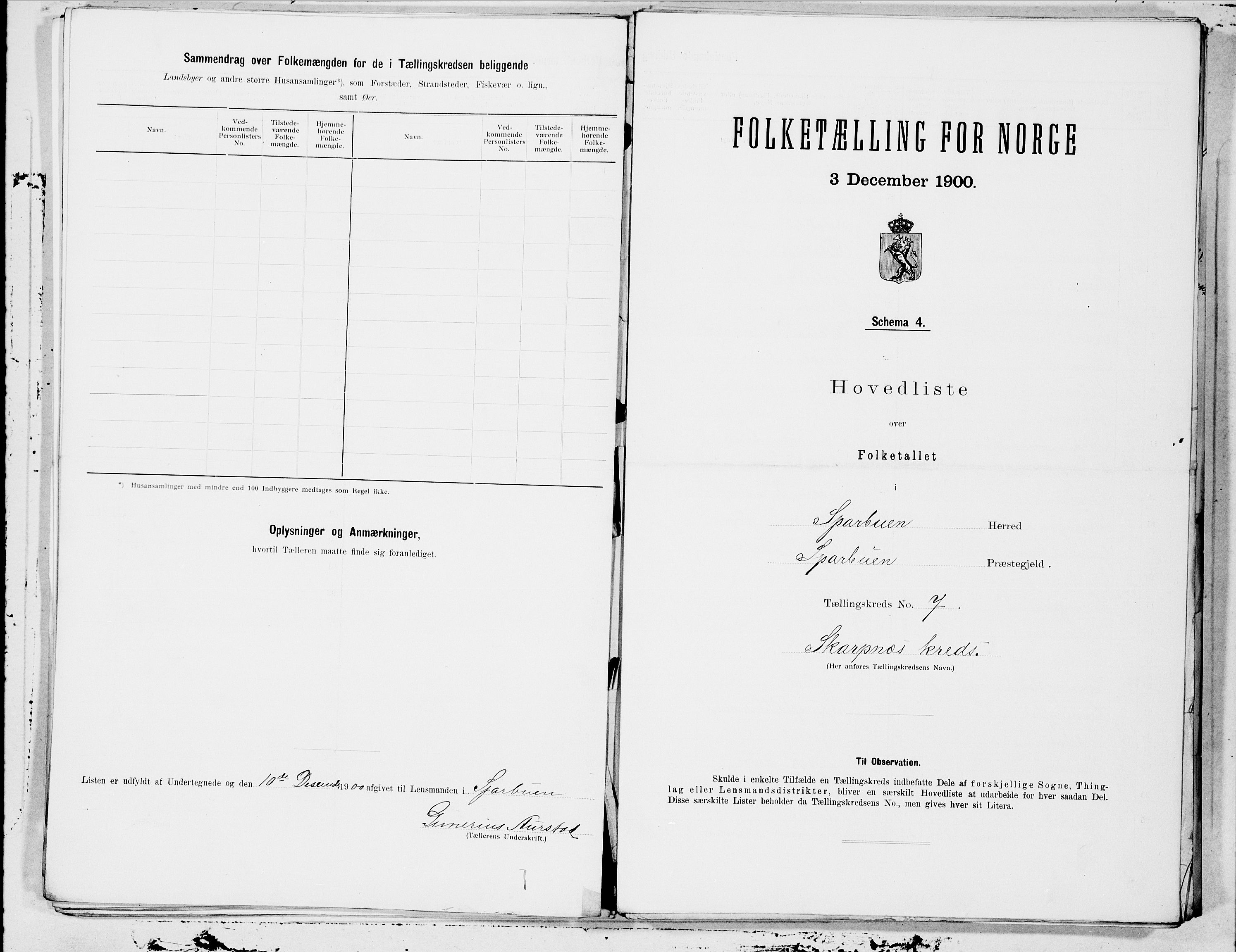 SAT, 1900 census for Sparbu, 1900, p. 16