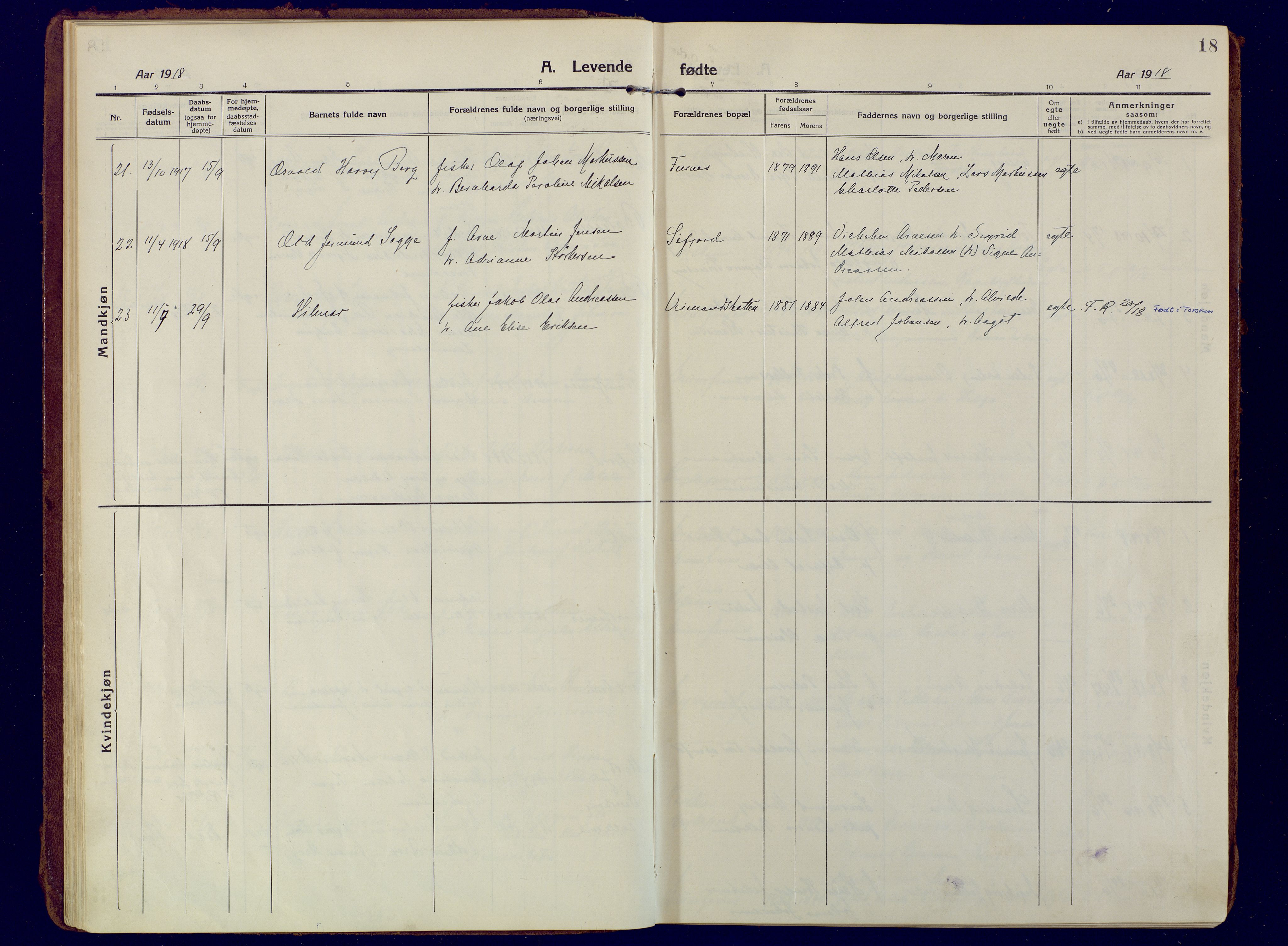 Berg sokneprestkontor, SATØ/S-1318/G/Ga/Gaa: Parish register (official) no. 10, 1916-1928, p. 18