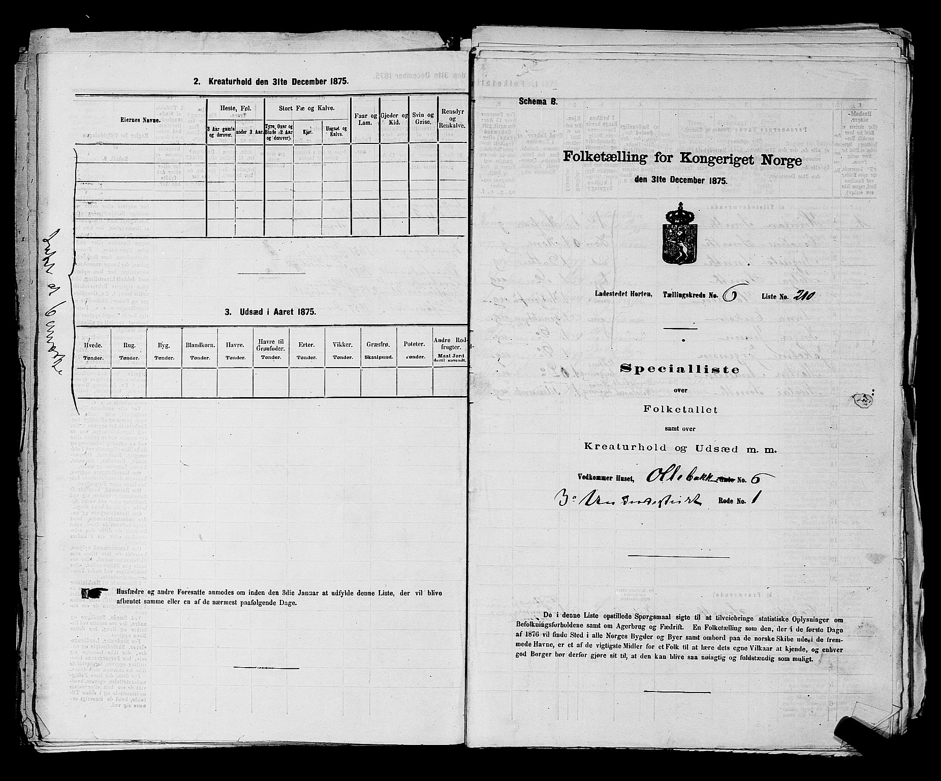 SAKO, 1875 census for 0703P Horten, 1875, p. 486