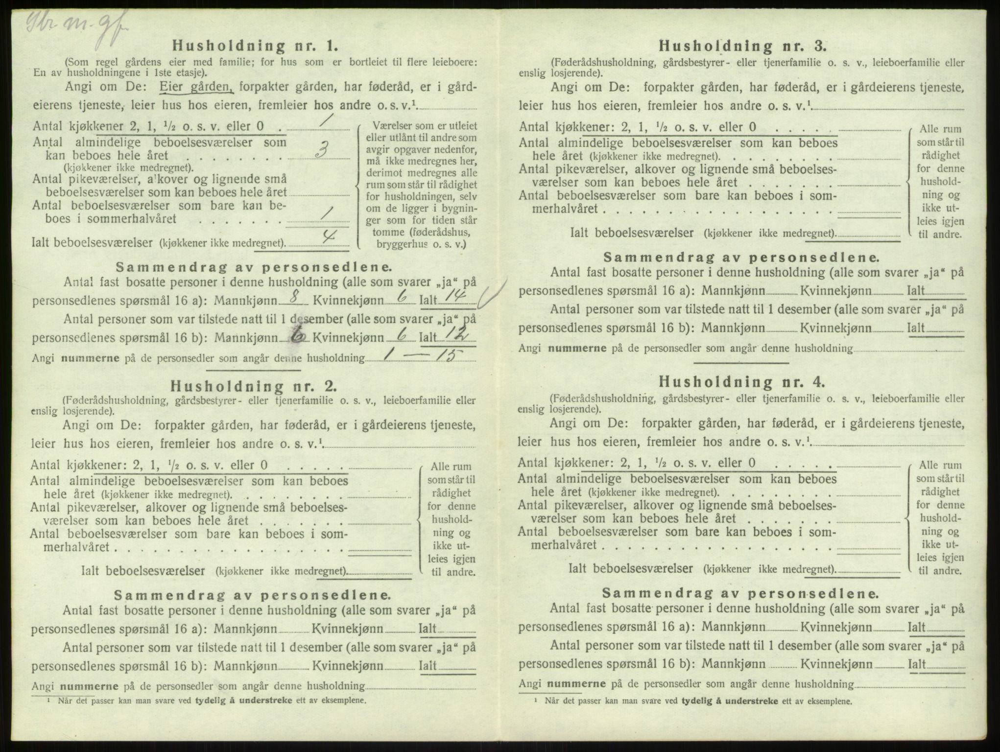 SAB, 1920 census for Bruvik, 1920, p. 842