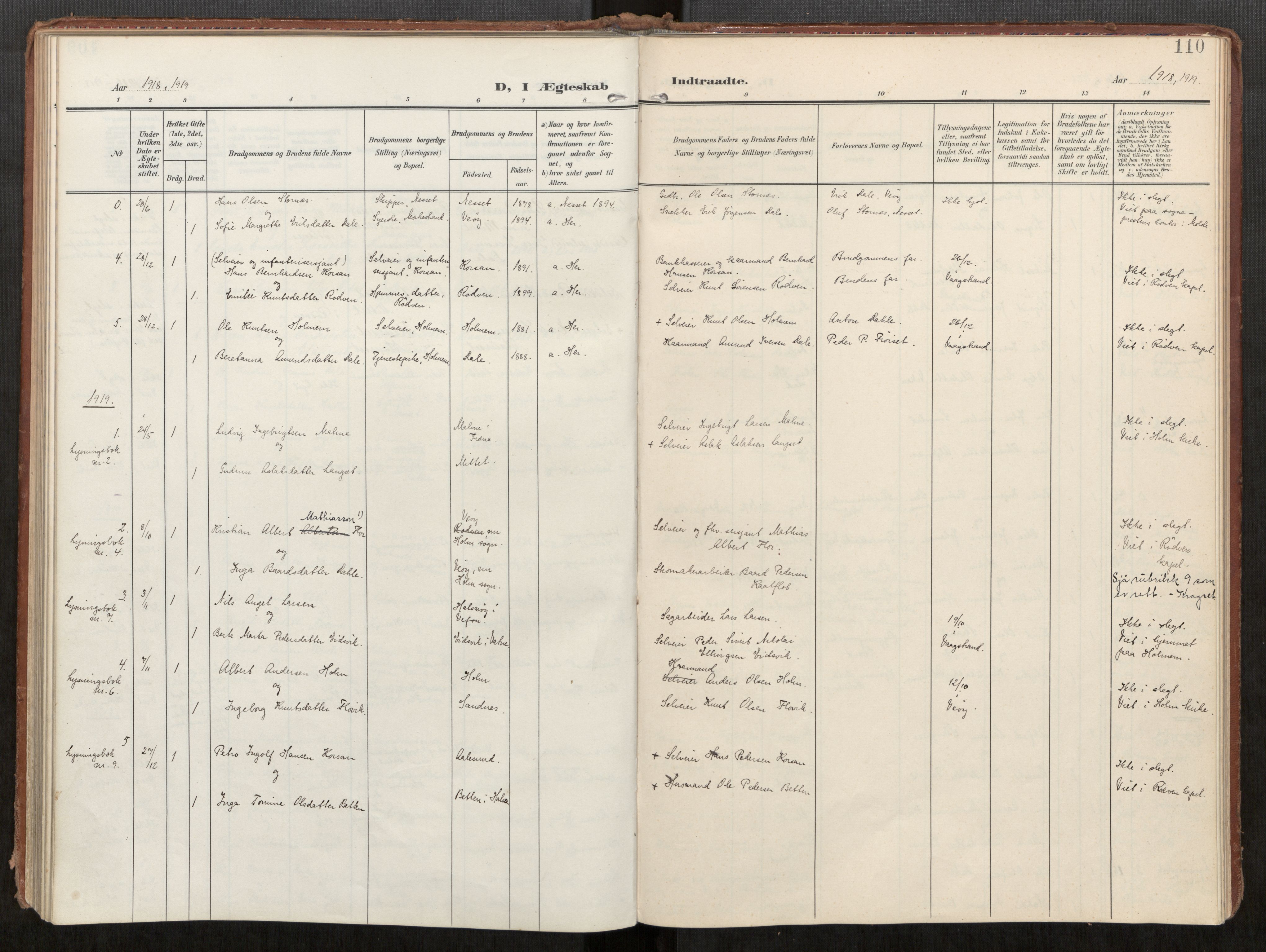 Ministerialprotokoller, klokkerbøker og fødselsregistre - Møre og Romsdal, AV/SAT-A-1454/549/L0618: Parish register (official) no. 549A01, 1906-1927, p. 110