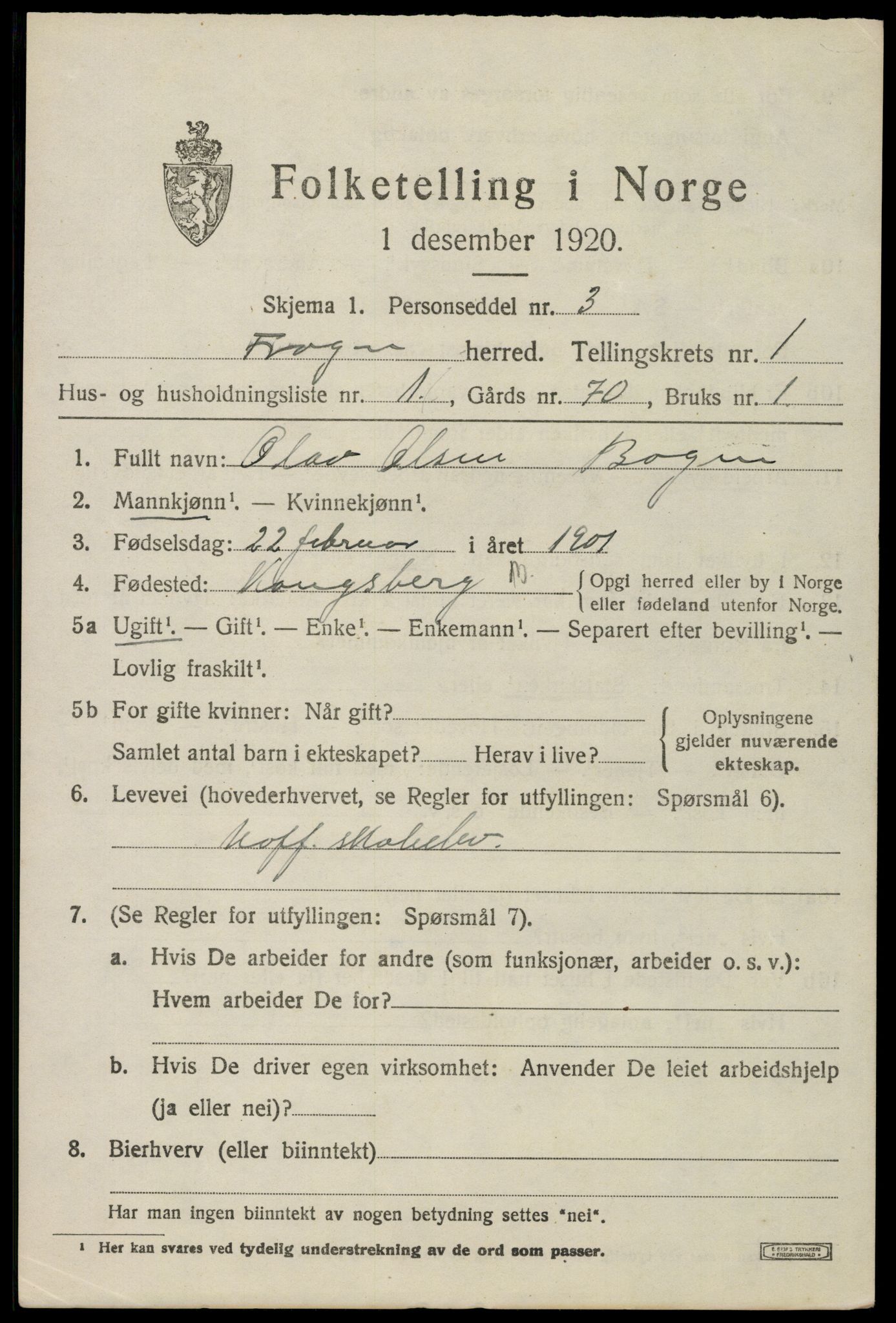 SAO, 1920 census for Frogn, 1920, p. 931