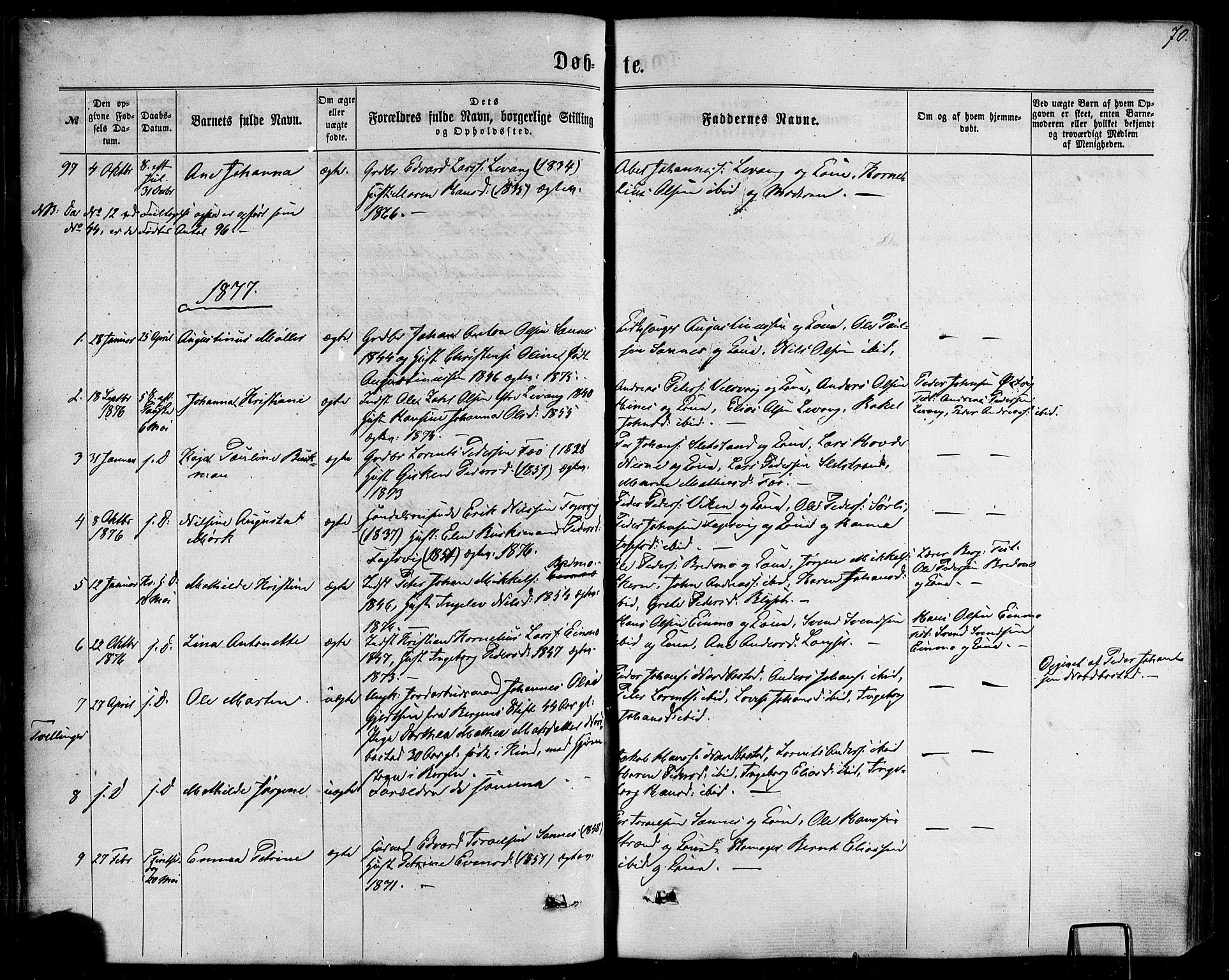 Ministerialprotokoller, klokkerbøker og fødselsregistre - Nordland, SAT/A-1459/838/L0551: Parish register (official) no. 838A09, 1864-1880, p. 70