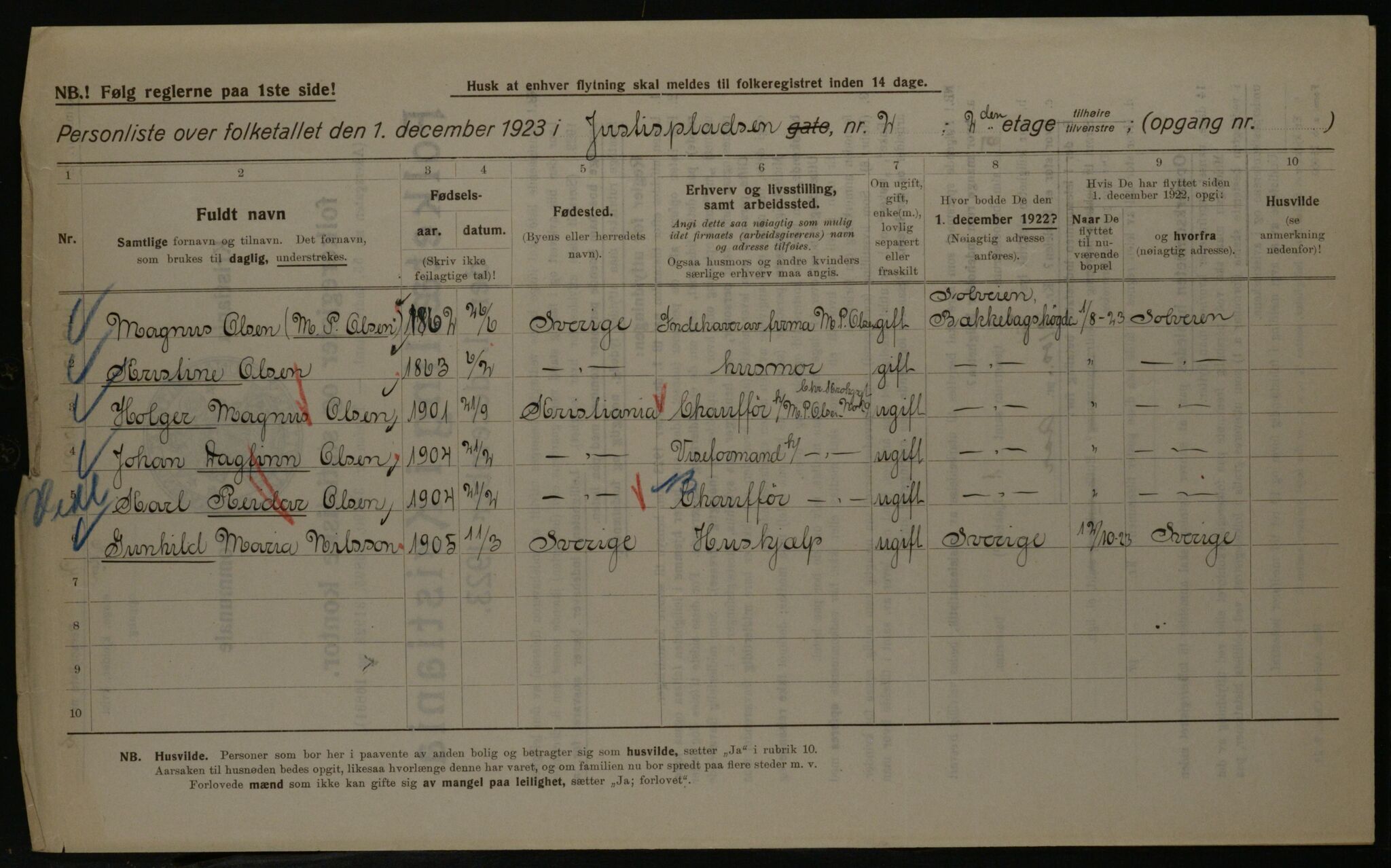 OBA, Municipal Census 1923 for Kristiania, 1923, p. 53570