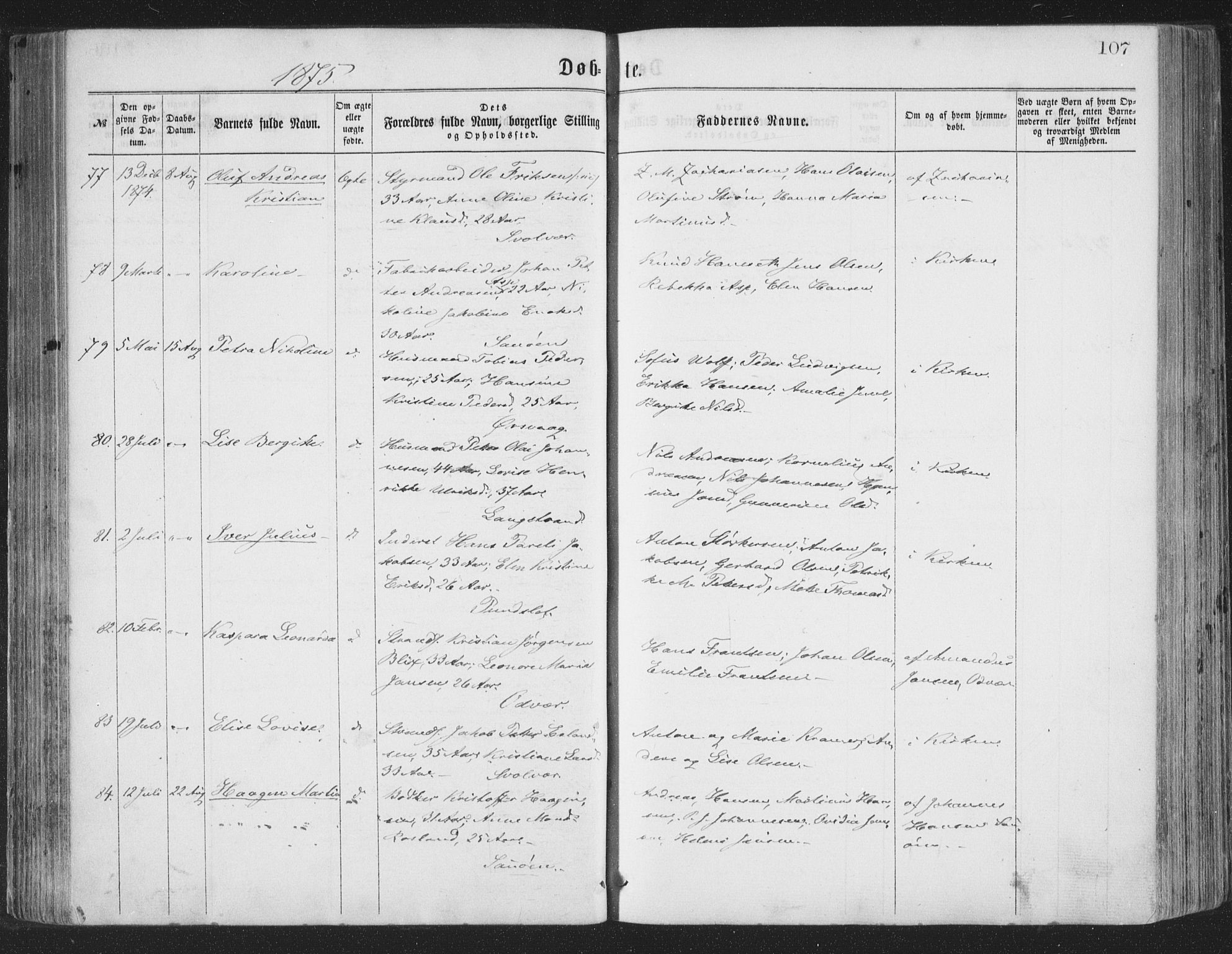 Ministerialprotokoller, klokkerbøker og fødselsregistre - Nordland, SAT/A-1459/874/L1057: Parish register (official) no. 874A01, 1866-1877, p. 107