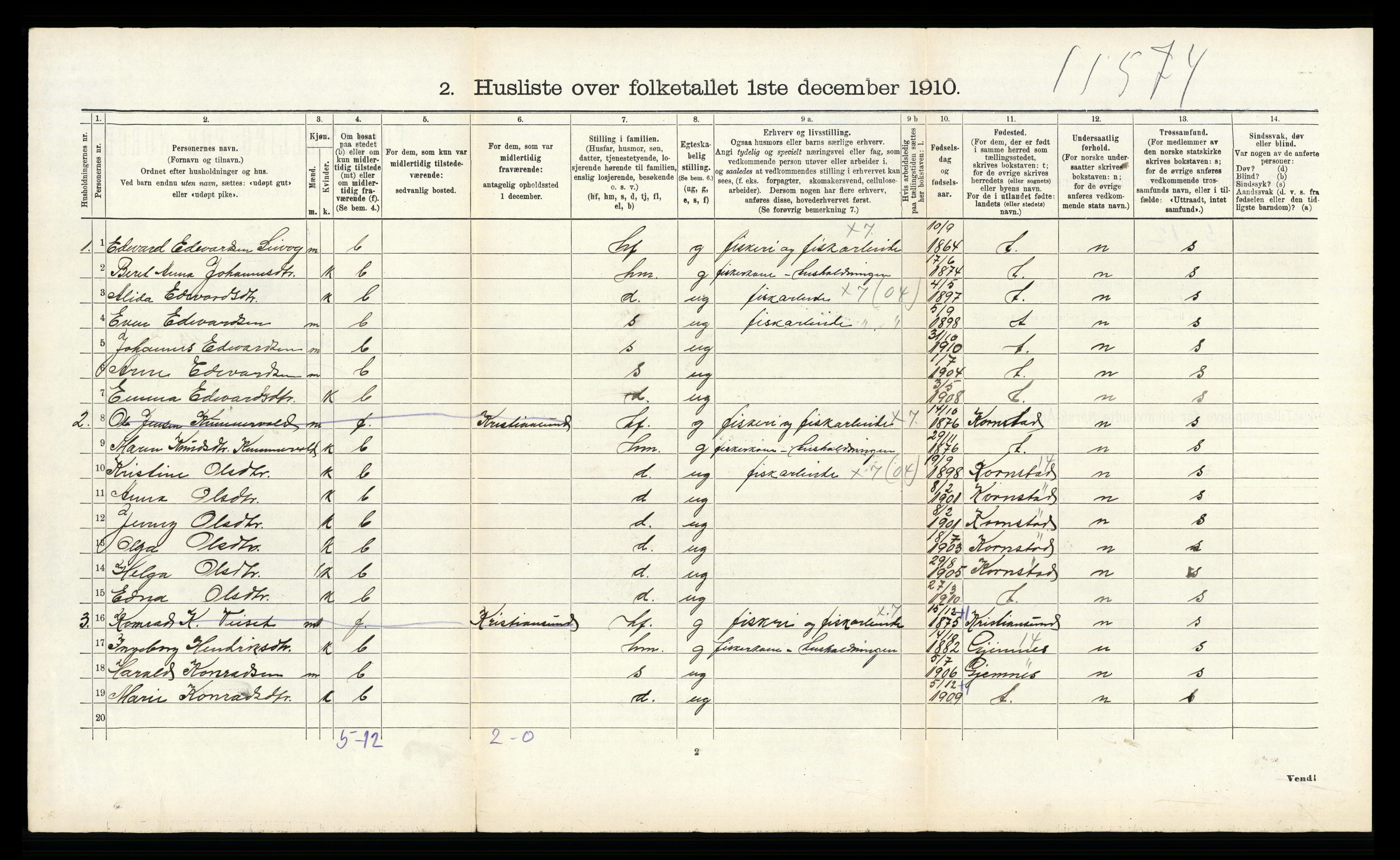 RA, 1910 census for Bremsnes, 1910, p. 809