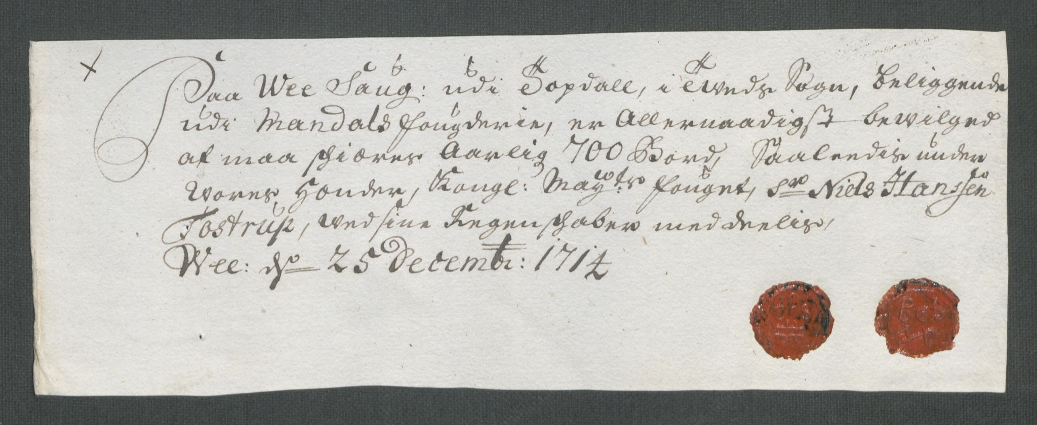 Rentekammeret inntil 1814, Reviderte regnskaper, Fogderegnskap, AV/RA-EA-4092/R43/L2558: Fogderegnskap Lista og Mandal, 1714, p. 50