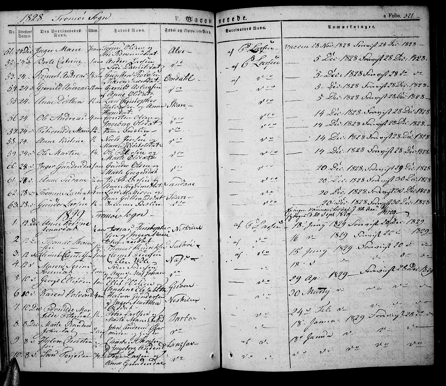 Tromøy sokneprestkontor, AV/SAK-1111-0041/F/Fa/L0003: Parish register (official) no. A 3, 1825-1837, p. 321