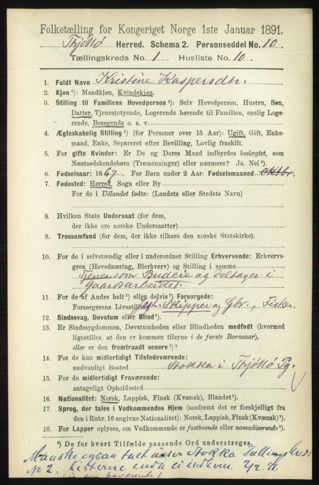 RA, 1891 census for 1817 Tjøtta, 1891, p. 209