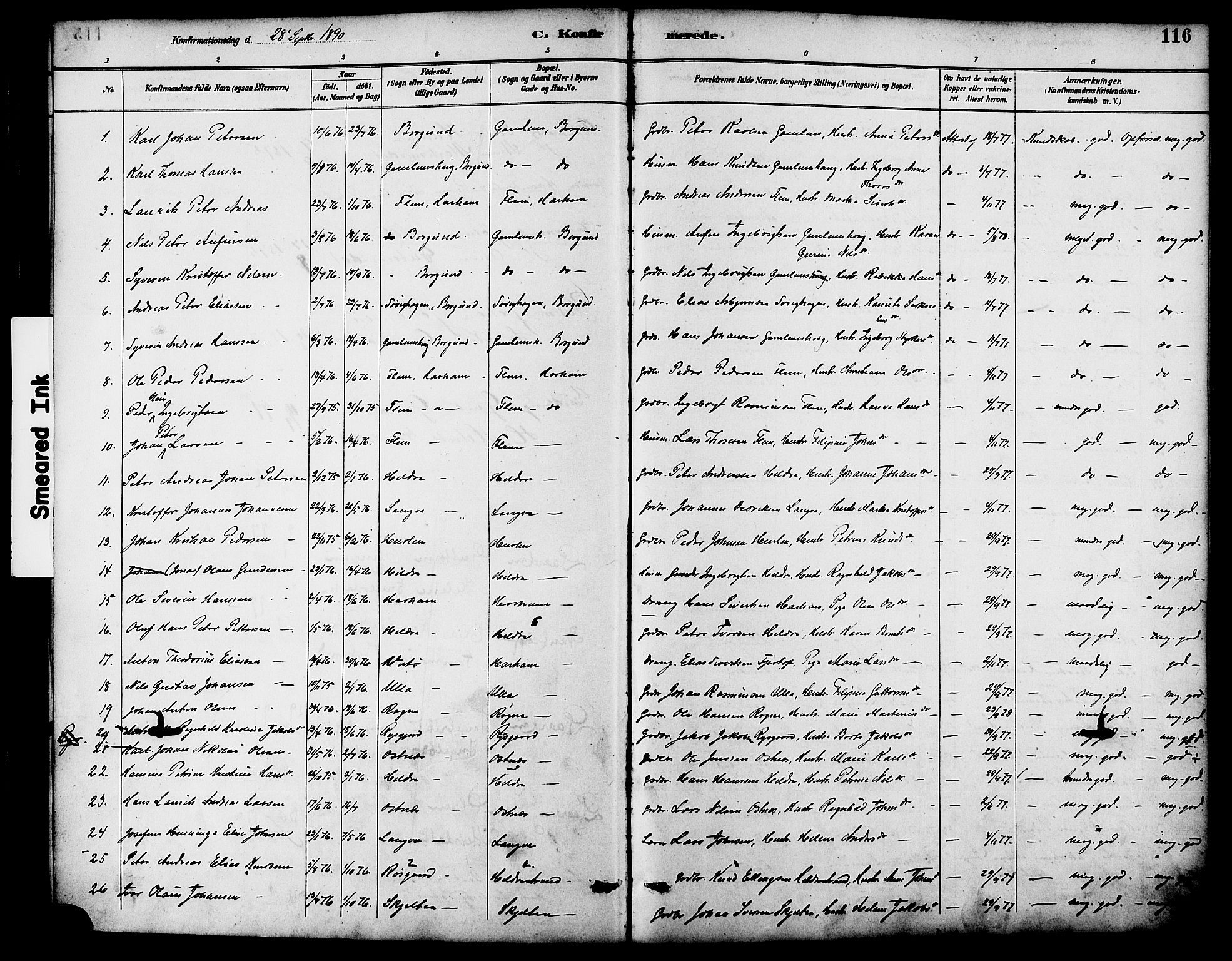Ministerialprotokoller, klokkerbøker og fødselsregistre - Møre og Romsdal, SAT/A-1454/536/L0501: Parish register (official) no. 536A10, 1884-1896, p. 116