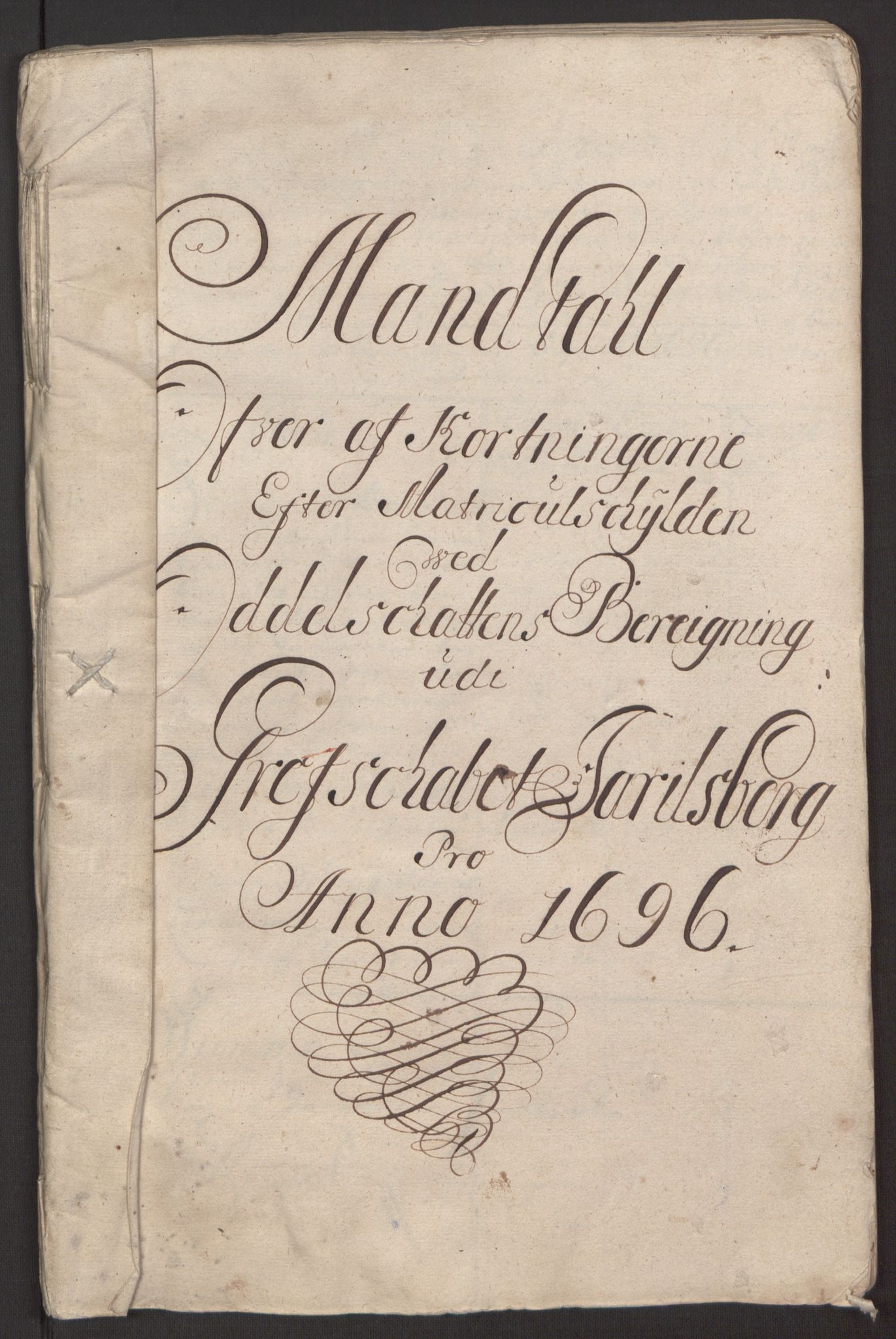 Rentekammeret inntil 1814, Reviderte regnskaper, Fogderegnskap, AV/RA-EA-4092/R32/L1867: Fogderegnskap Jarlsberg grevskap, 1694-1696, p. 311