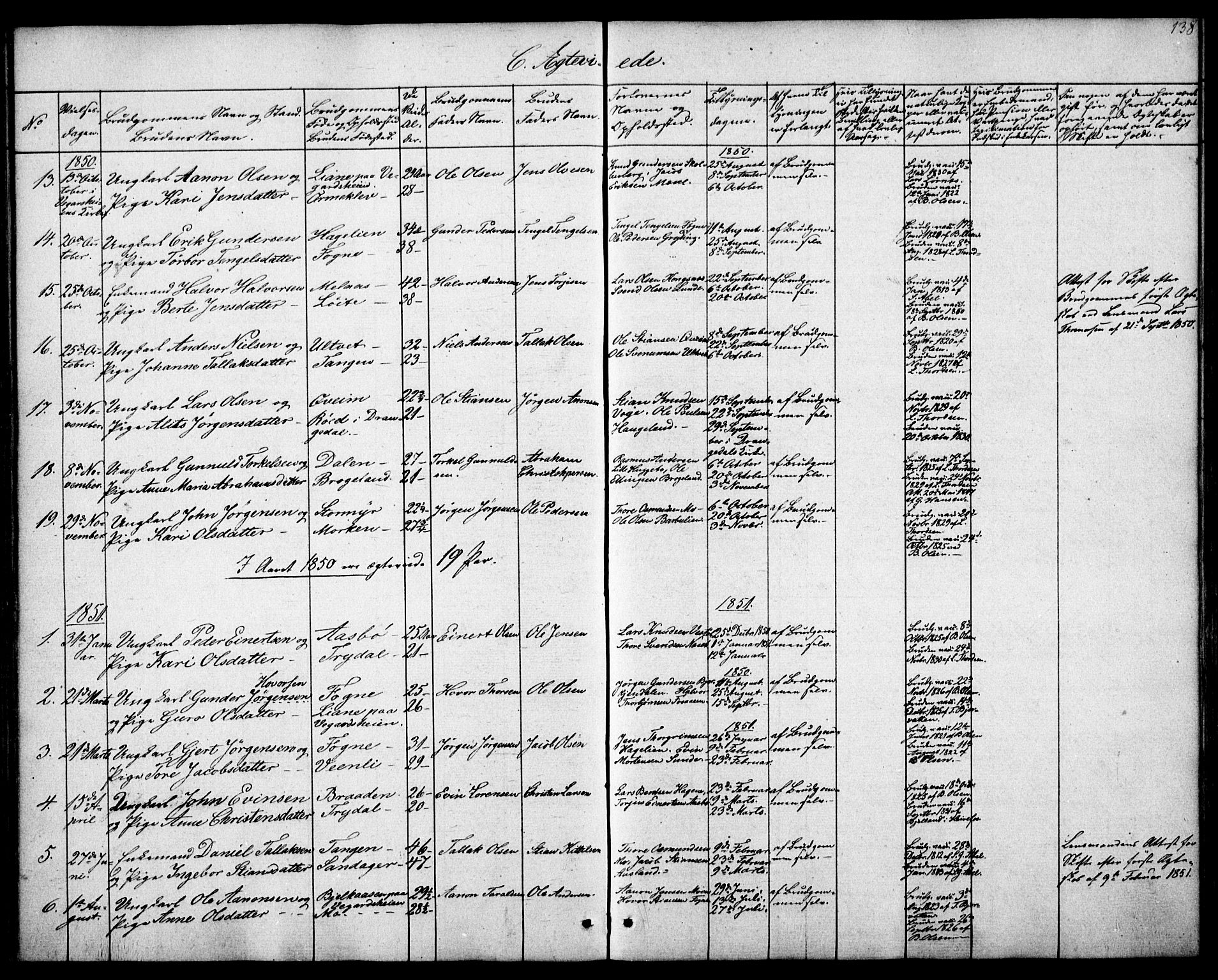 Gjerstad sokneprestkontor, SAK/1111-0014/F/Fa/Faa/L0006: Parish register (official) no. A 6, 1841-1857, p. 138