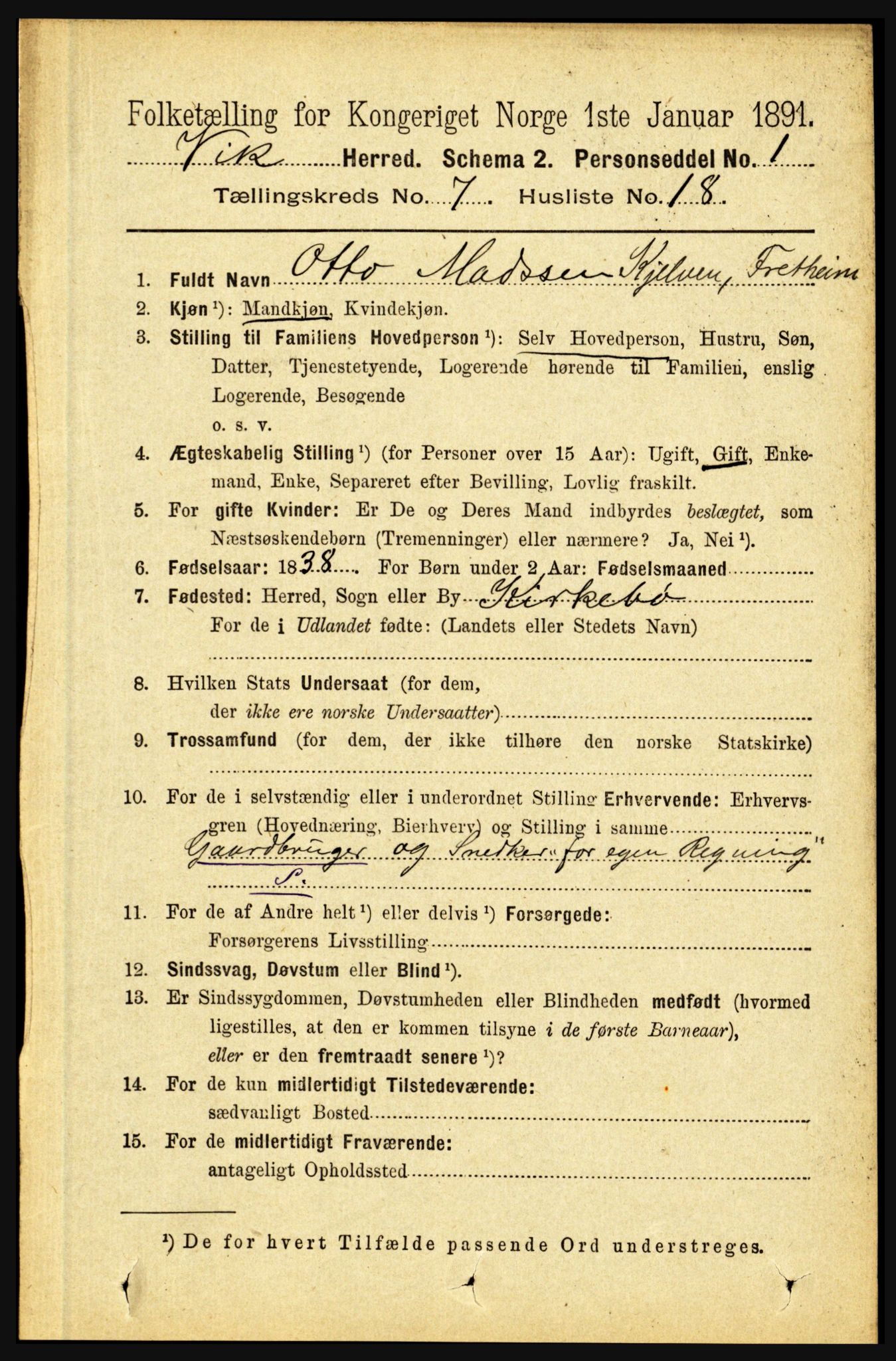 RA, 1891 census for 1417 Vik, 1891, p. 3314