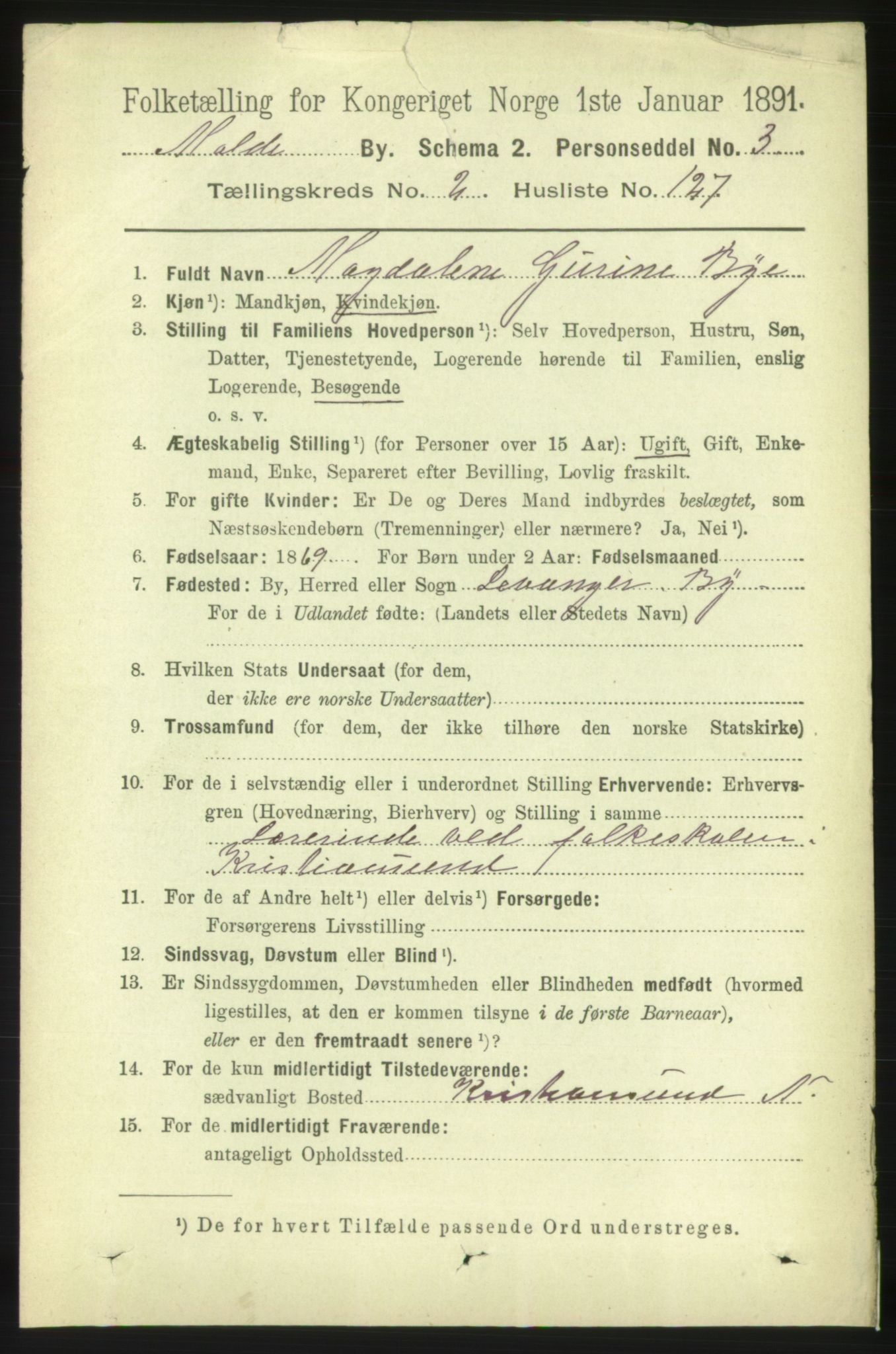 RA, 1891 census for 1502 Molde, 1891, p. 2270