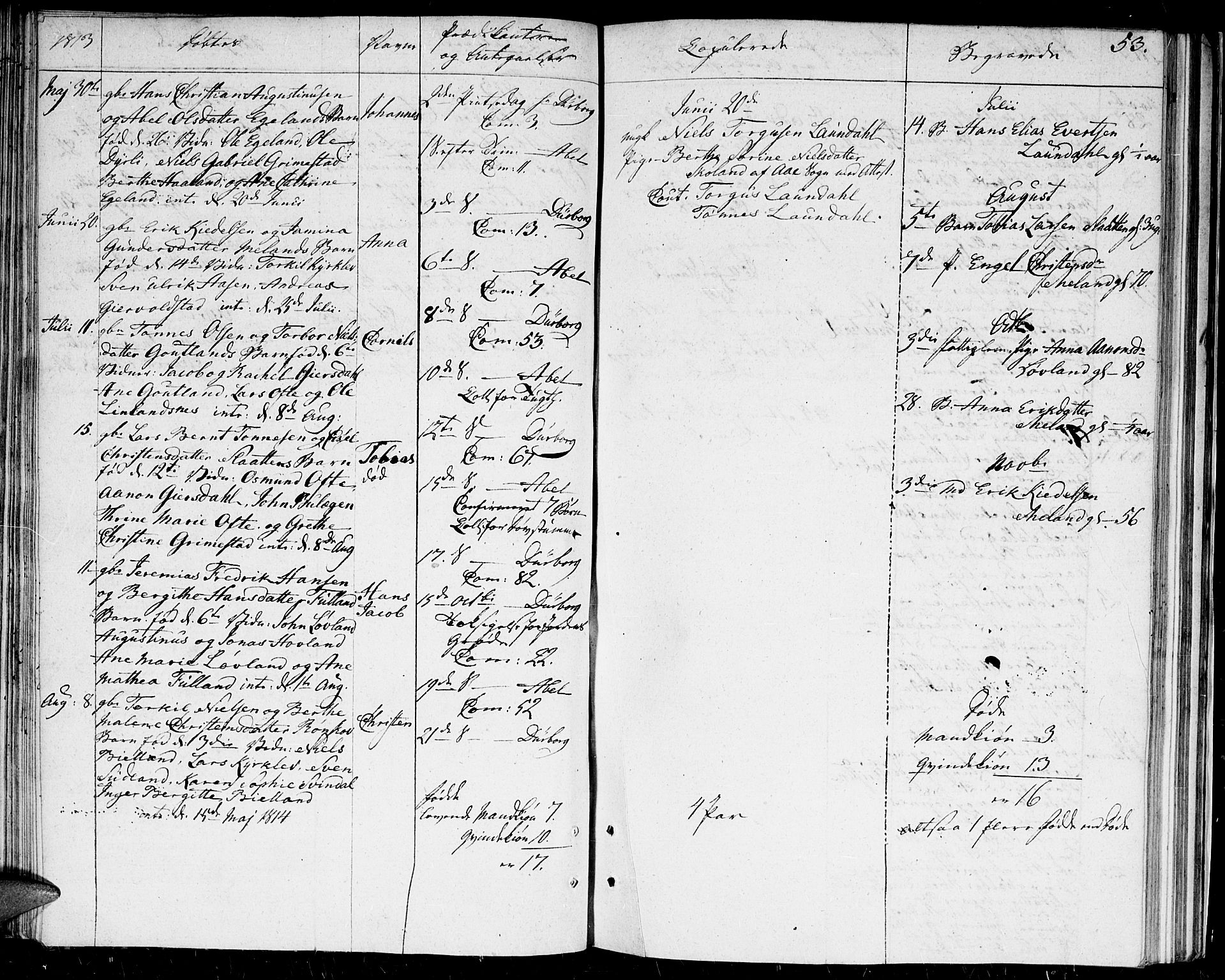 Herad sokneprestkontor, AV/SAK-1111-0018/F/Fa/Faa/L0002: Parish register (official) no. A 2, 1800-1815, p. 53