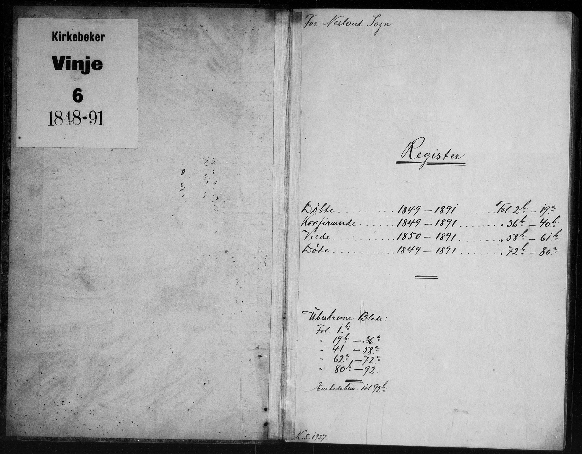 Vinje kirkebøker, SAKO/A-312/G/Gb/L0002: Parish register (copy) no. II 2, 1849-1891