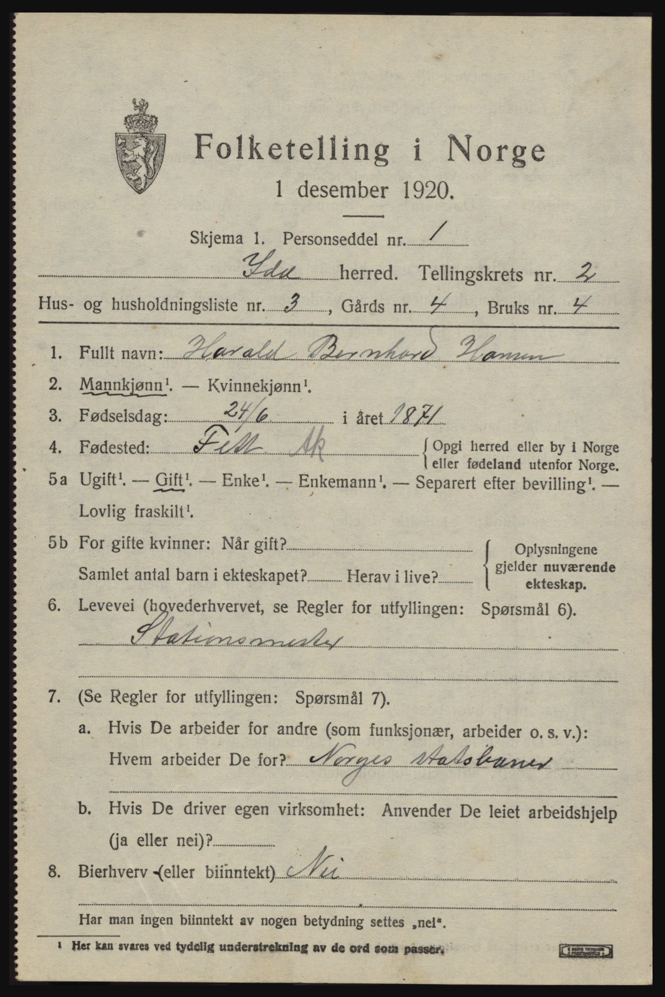 SAO, 1920 census for Idd, 1920, p. 2312