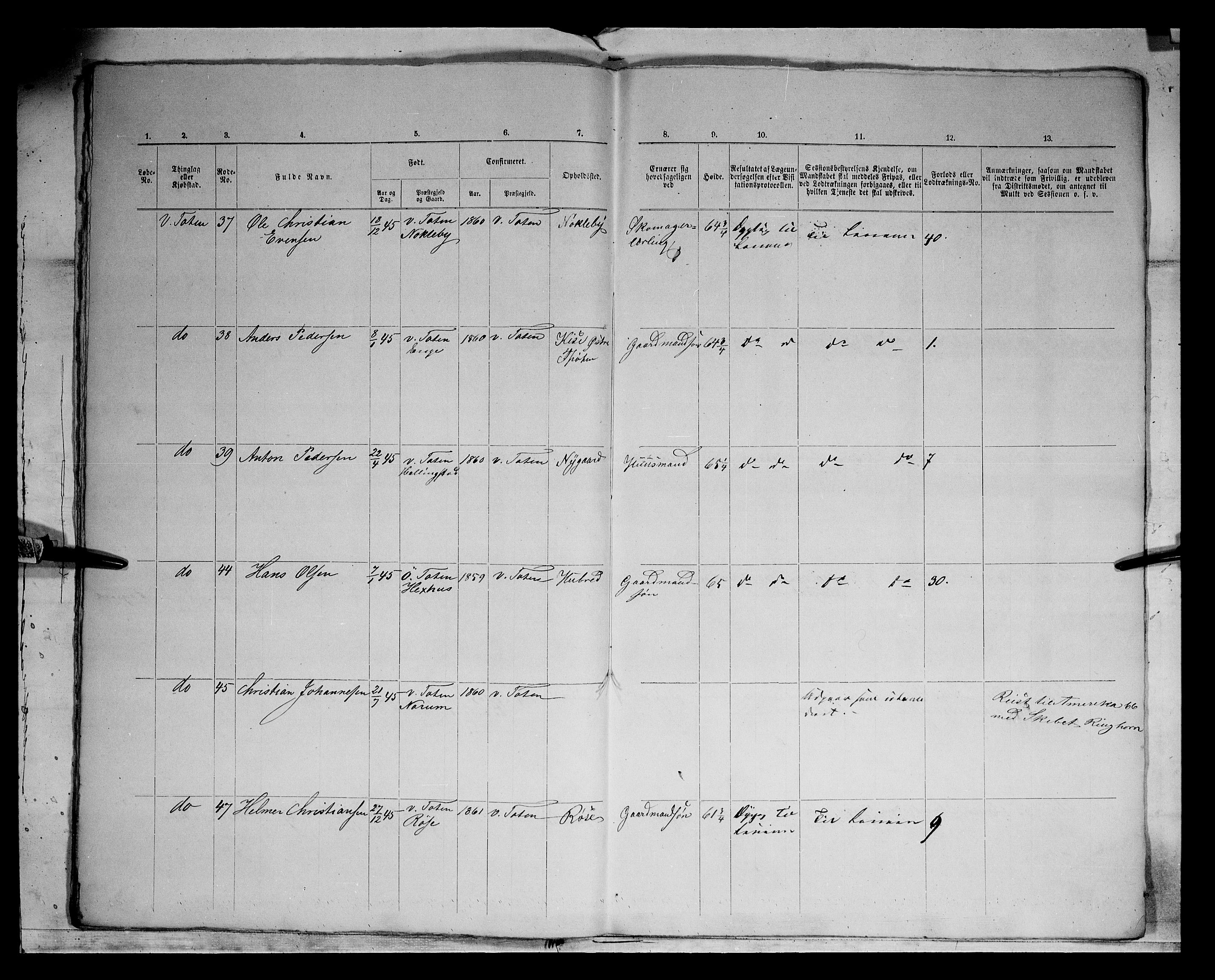 Fylkesmannen i Oppland, AV/SAH-FYO-002/1/K/Kg/L1167: Søndre og Nordre Land, Vestre Toten, 1860-1879, p. 7781