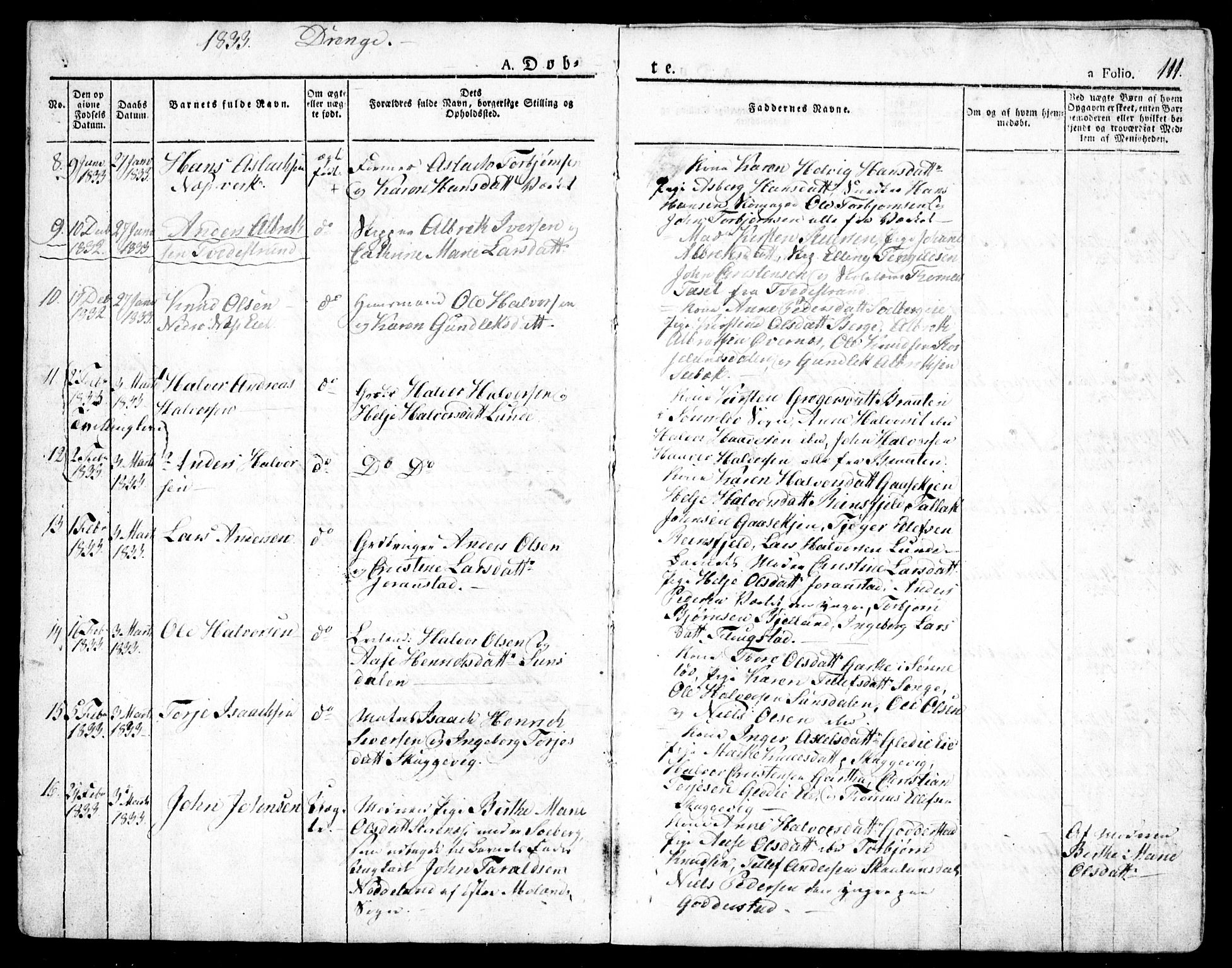 Holt sokneprestkontor, AV/SAK-1111-0021/F/Fa/L0006: Parish register (official) no. A 6, 1820-1835, p. 111