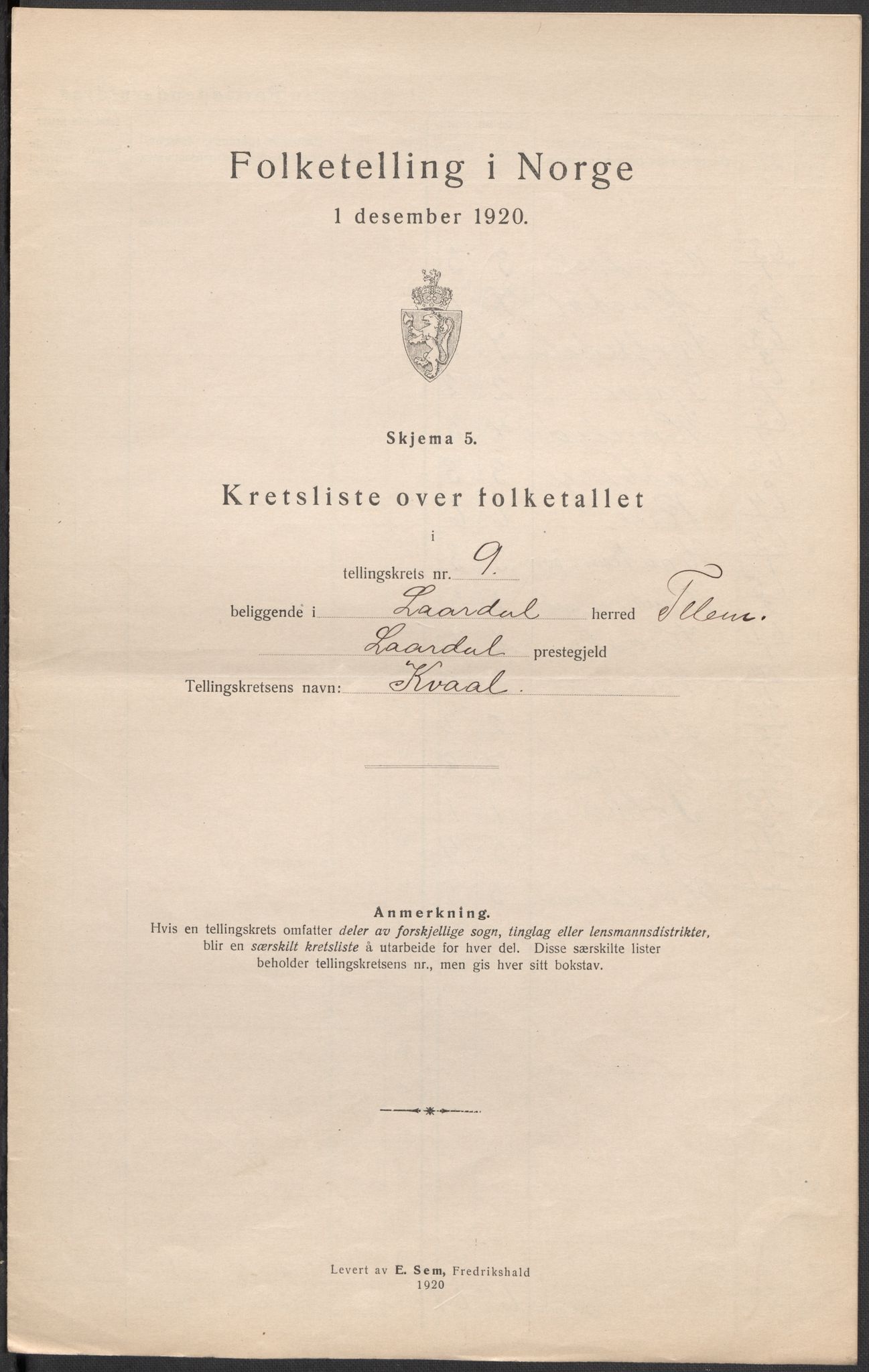 SAKO, 1920 census for Lårdal, 1920, p. 35