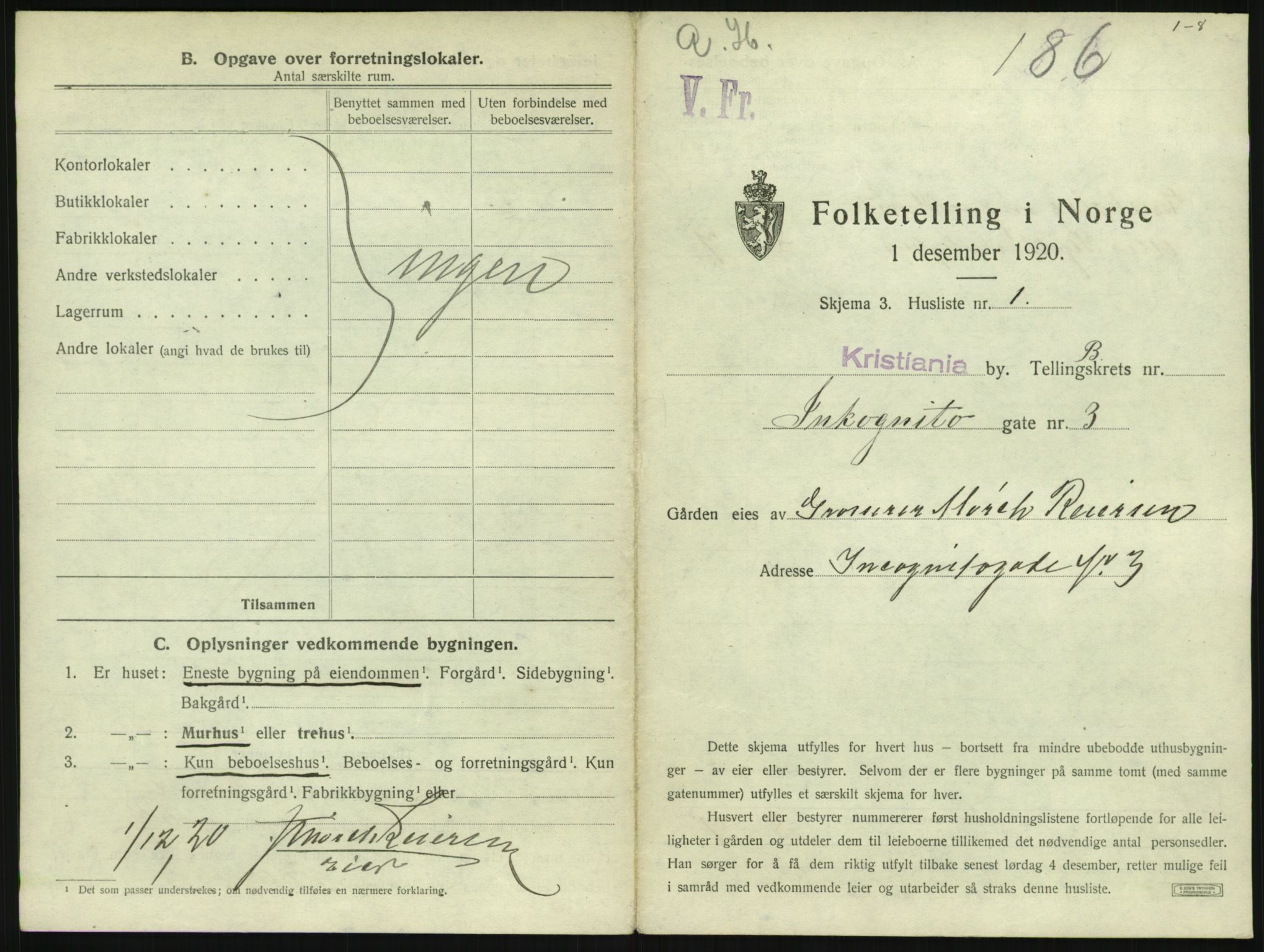 SAO, 1920 census for Kristiania, 1920, p. 45282