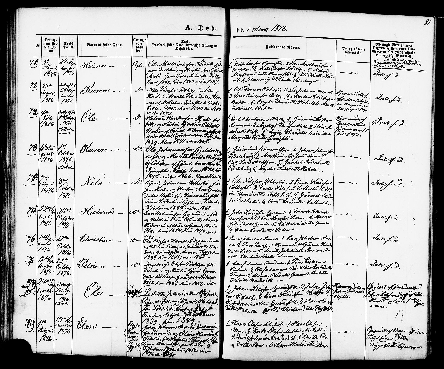 Ministerialprotokoller, klokkerbøker og fødselsregistre - Møre og Romsdal, AV/SAT-A-1454/592/L1027: Parish register (official) no. 592A05, 1865-1878, p. 81