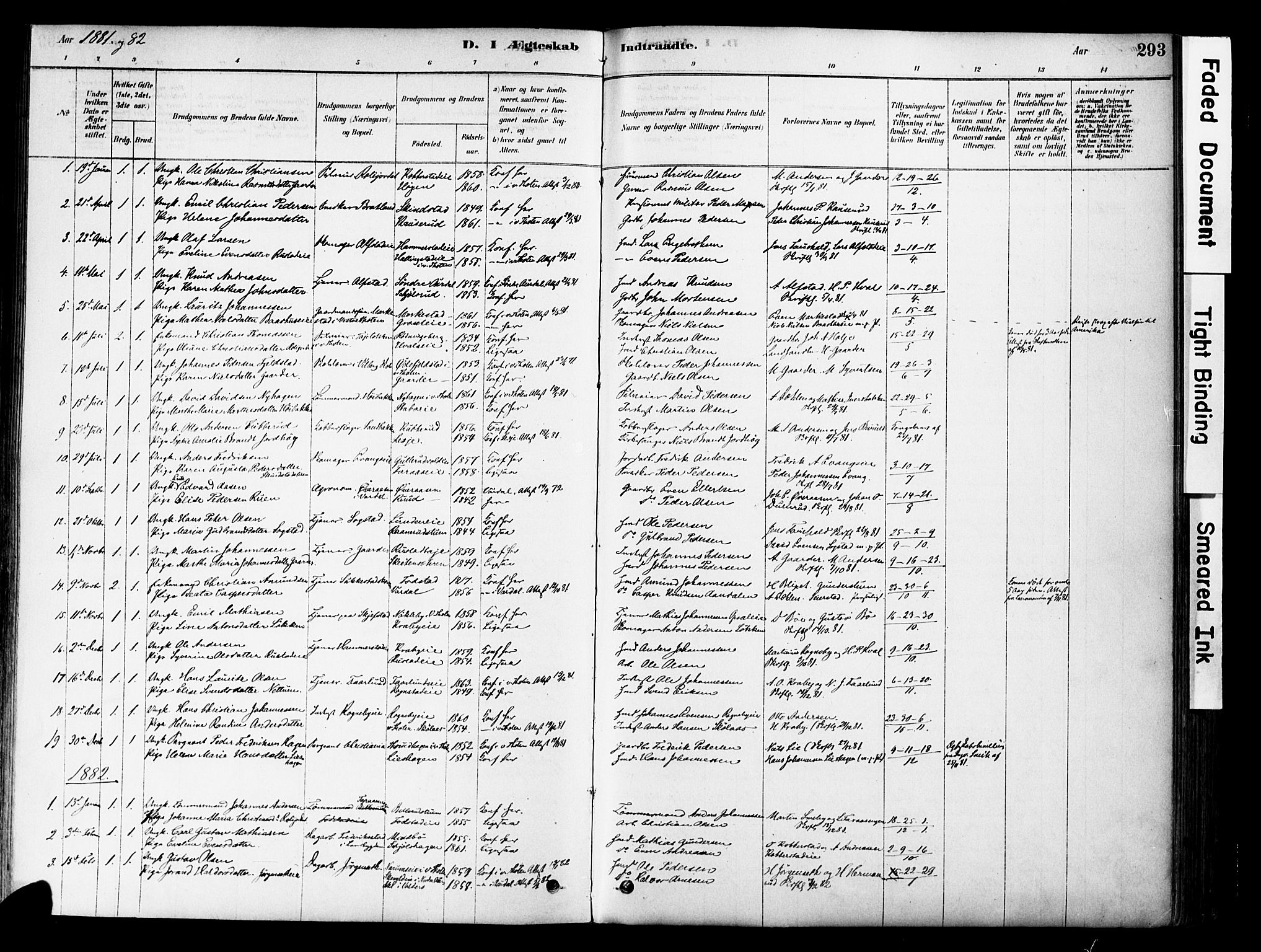 Østre Toten prestekontor, AV/SAH-PREST-104/H/Ha/Haa/L0006: Parish register (official) no. 6 /1, 1878-1896, p. 293