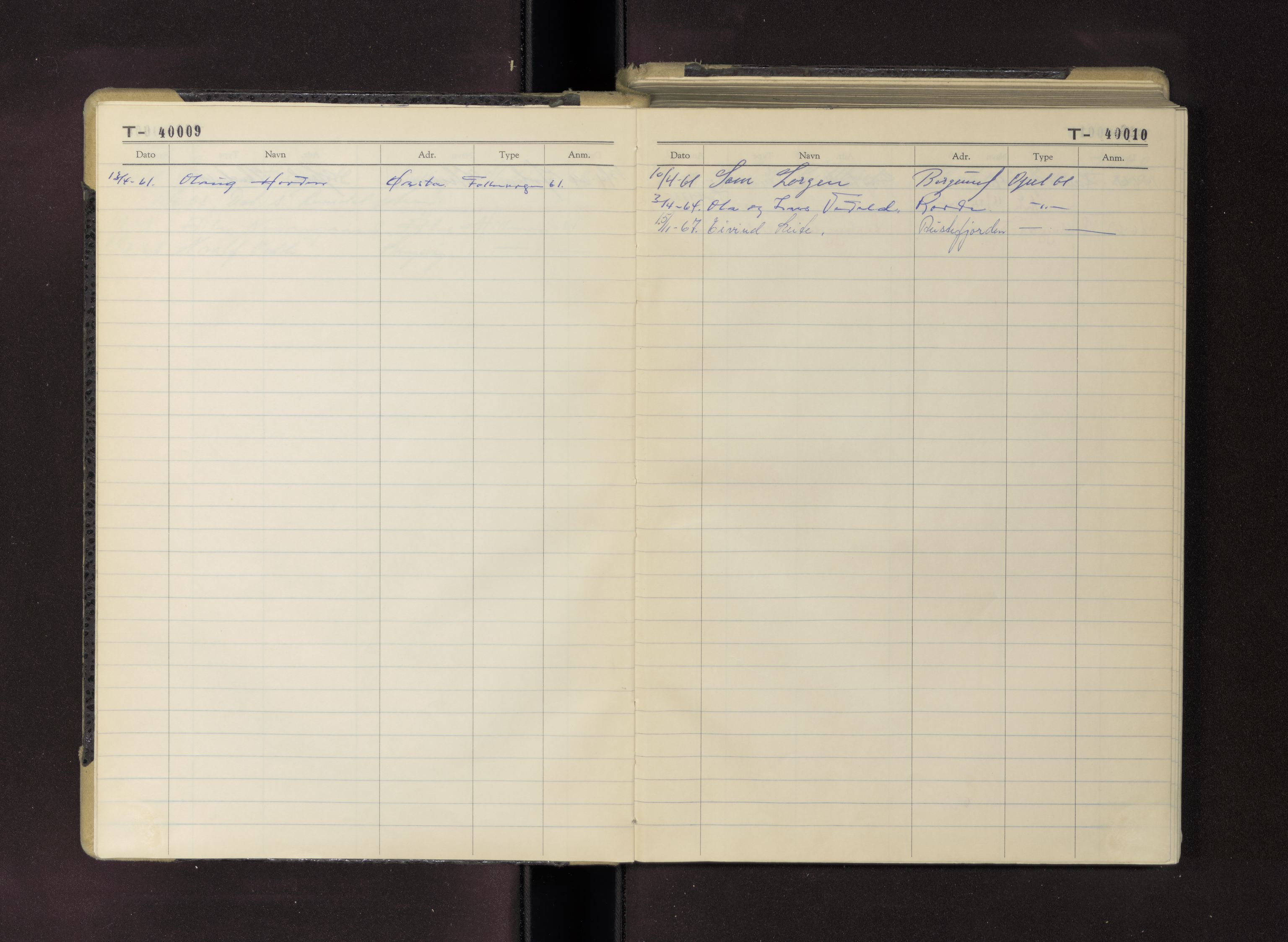 Møre og Romsdal vegkontor - Ålesund trafikkstasjon, AV/SAT-A-4099/F/Fc/L0033: Bilregister; T 40000 - T 40499, 1960-1970