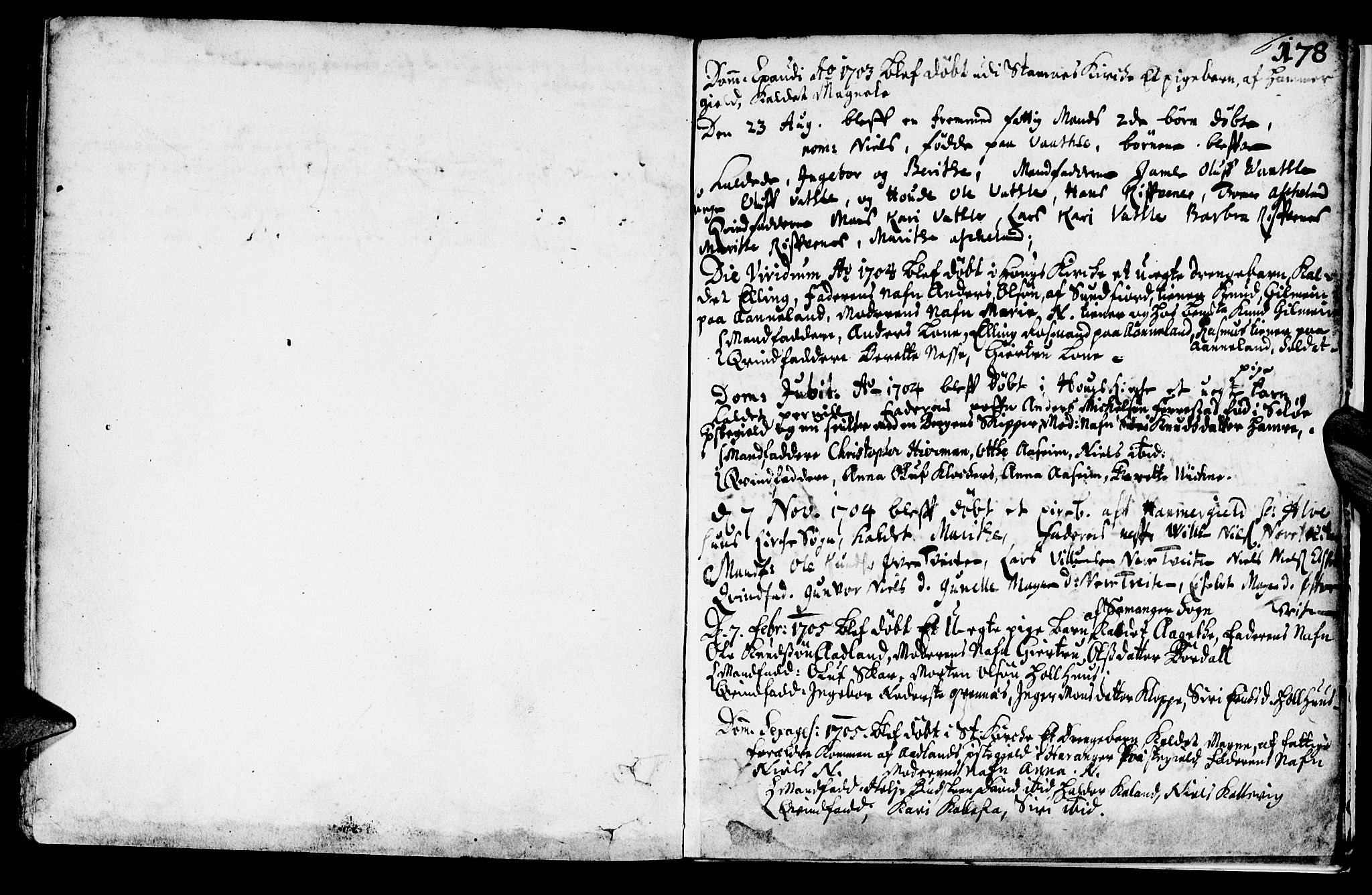 Haus sokneprestembete, AV/SAB-A-75601/H/Haa: Parish register (official) no. A 1, 1691-1712, p. 178