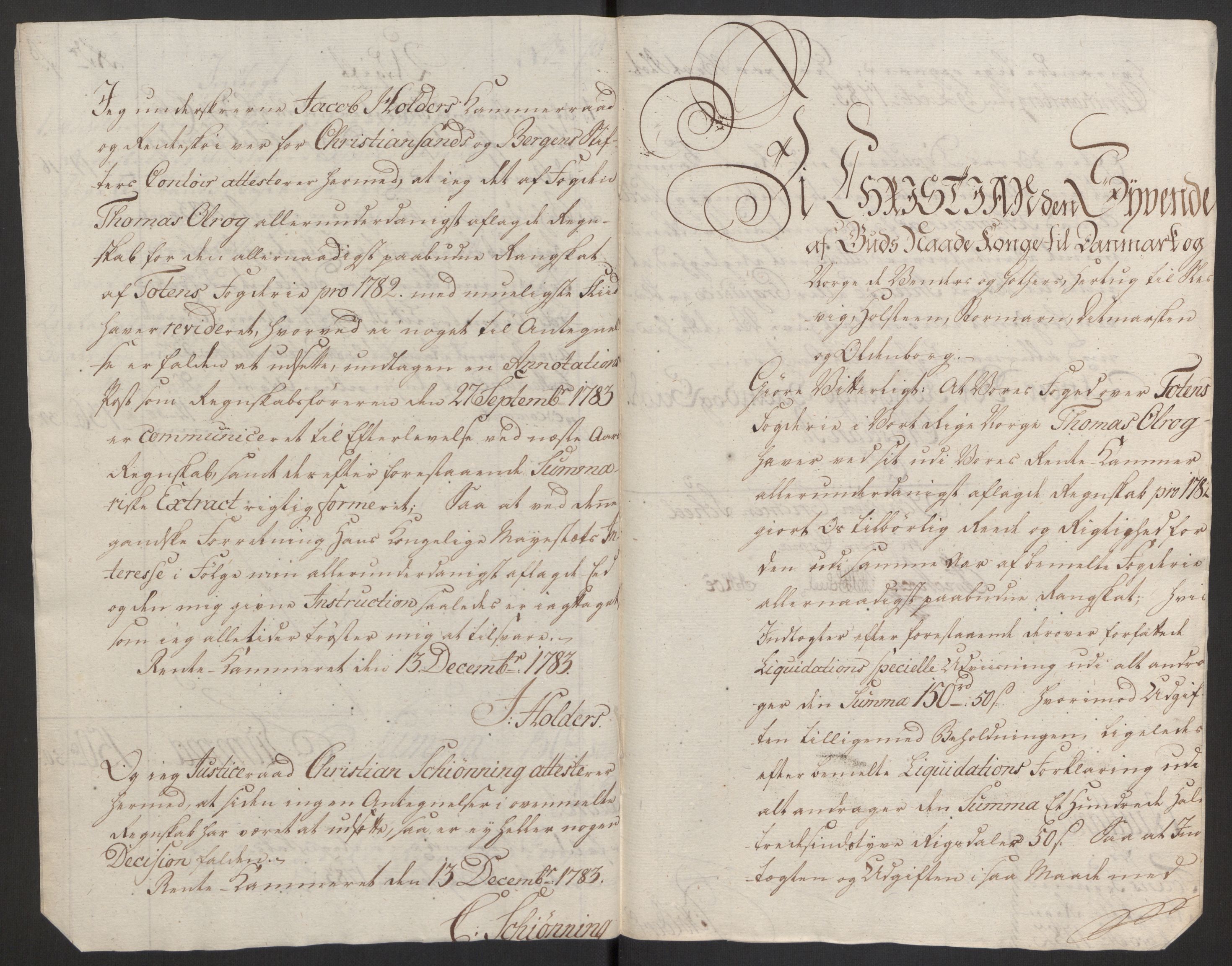 Rentekammeret inntil 1814, Reviderte regnskaper, Fogderegnskap, AV/RA-EA-4092/R19/L1369: Fogderegnskap Toten, Hadeland og Vardal, 1782, p. 44