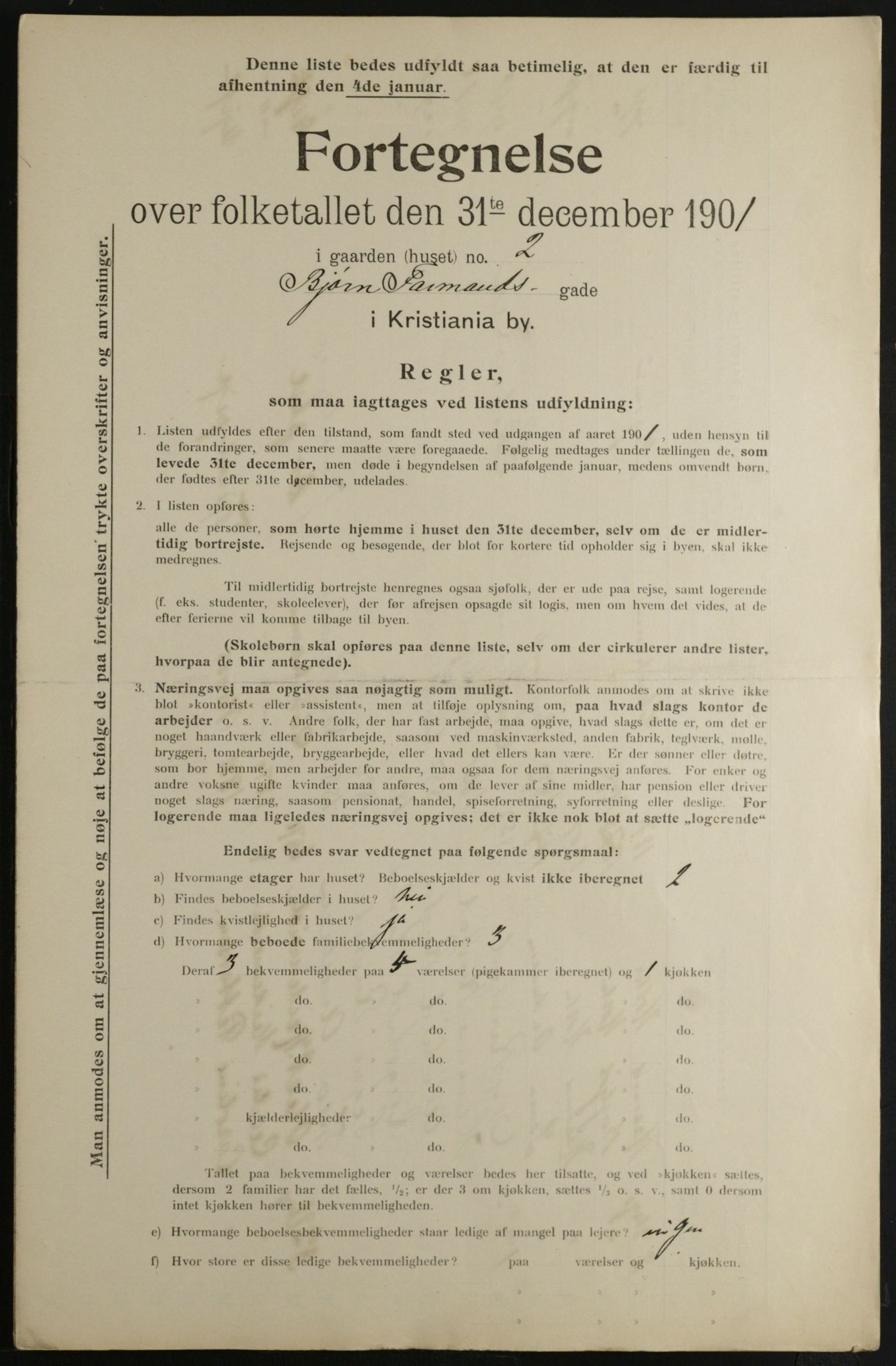 OBA, Municipal Census 1901 for Kristiania, 1901, p. 1097