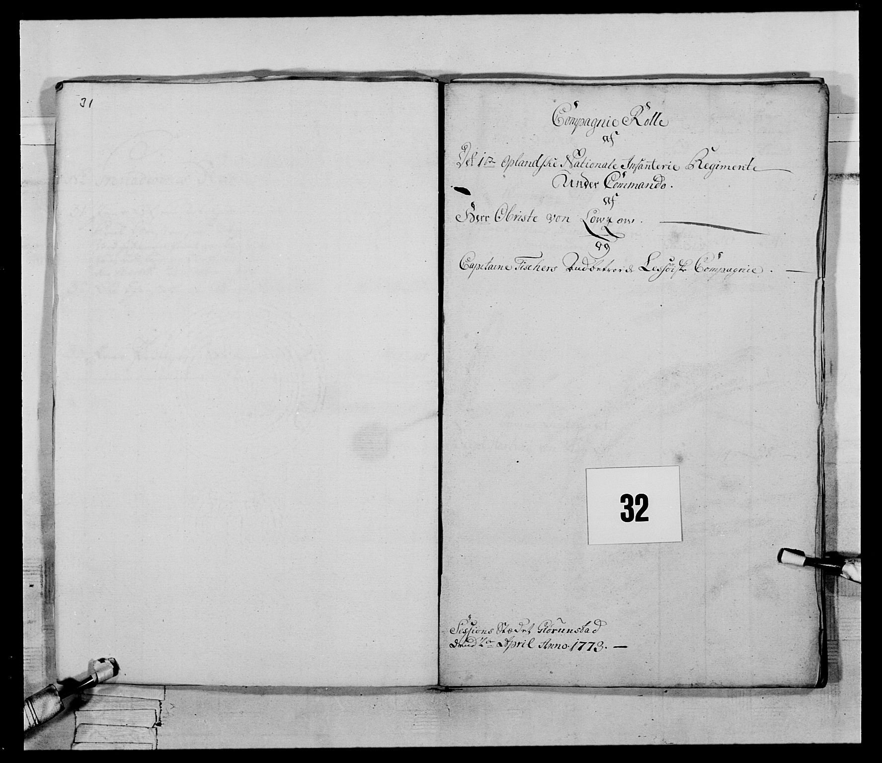 Generalitets- og kommissariatskollegiet, Det kongelige norske kommissariatskollegium, RA/EA-5420/E/Eh/L0058: 1. Opplandske nasjonale infanteriregiment, 1772-1774, p. 334