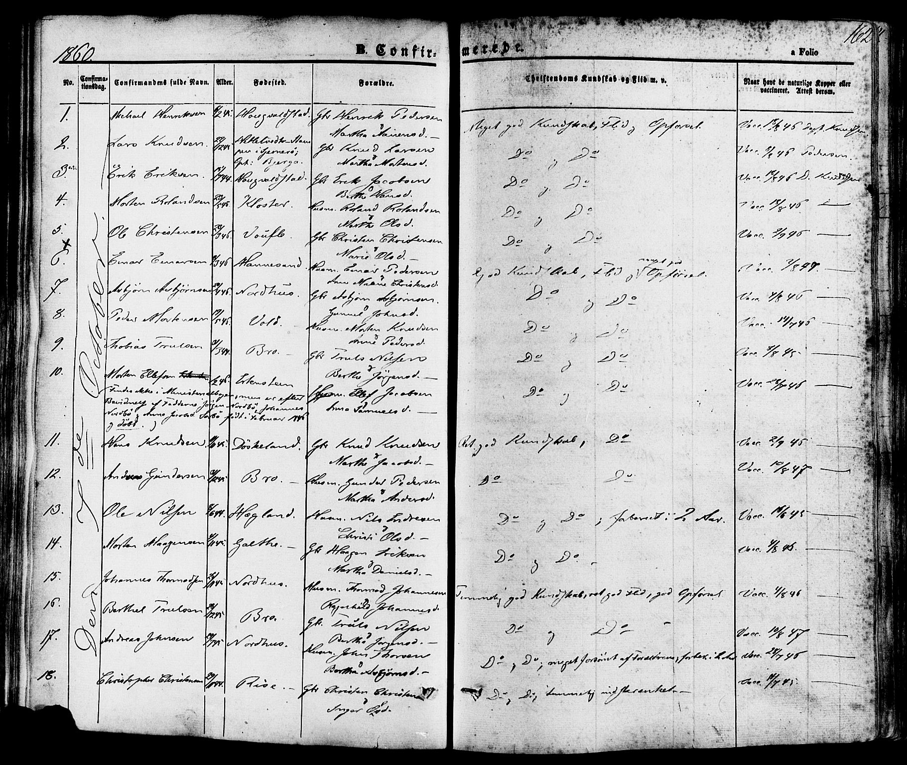 Rennesøy sokneprestkontor, SAST/A -101827/H/Ha/Haa/L0006: Parish register (official) no. A 6, 1860-1878, p. 162