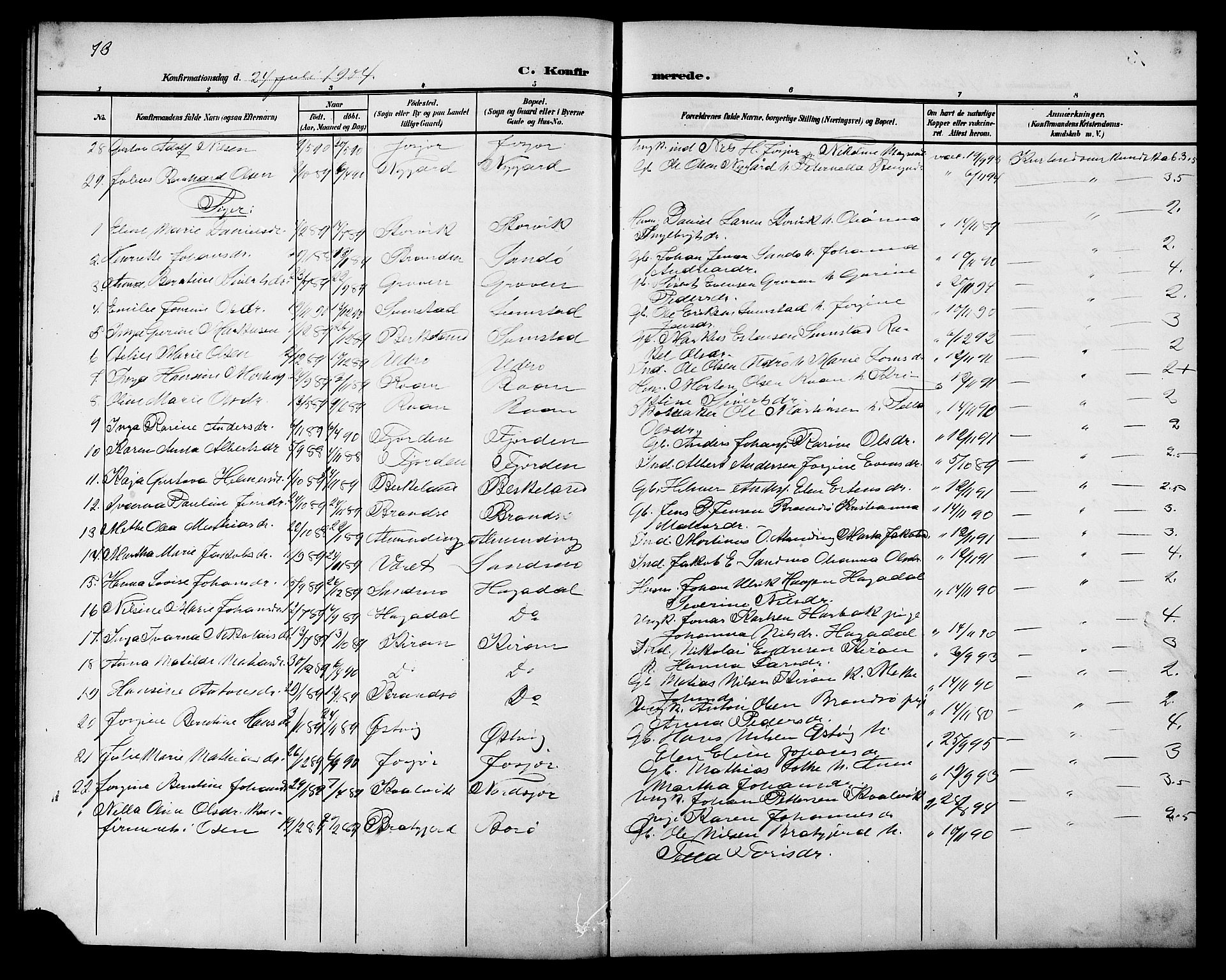 Ministerialprotokoller, klokkerbøker og fødselsregistre - Sør-Trøndelag, SAT/A-1456/657/L0717: Parish register (copy) no. 657C04, 1904-1923, p. 73