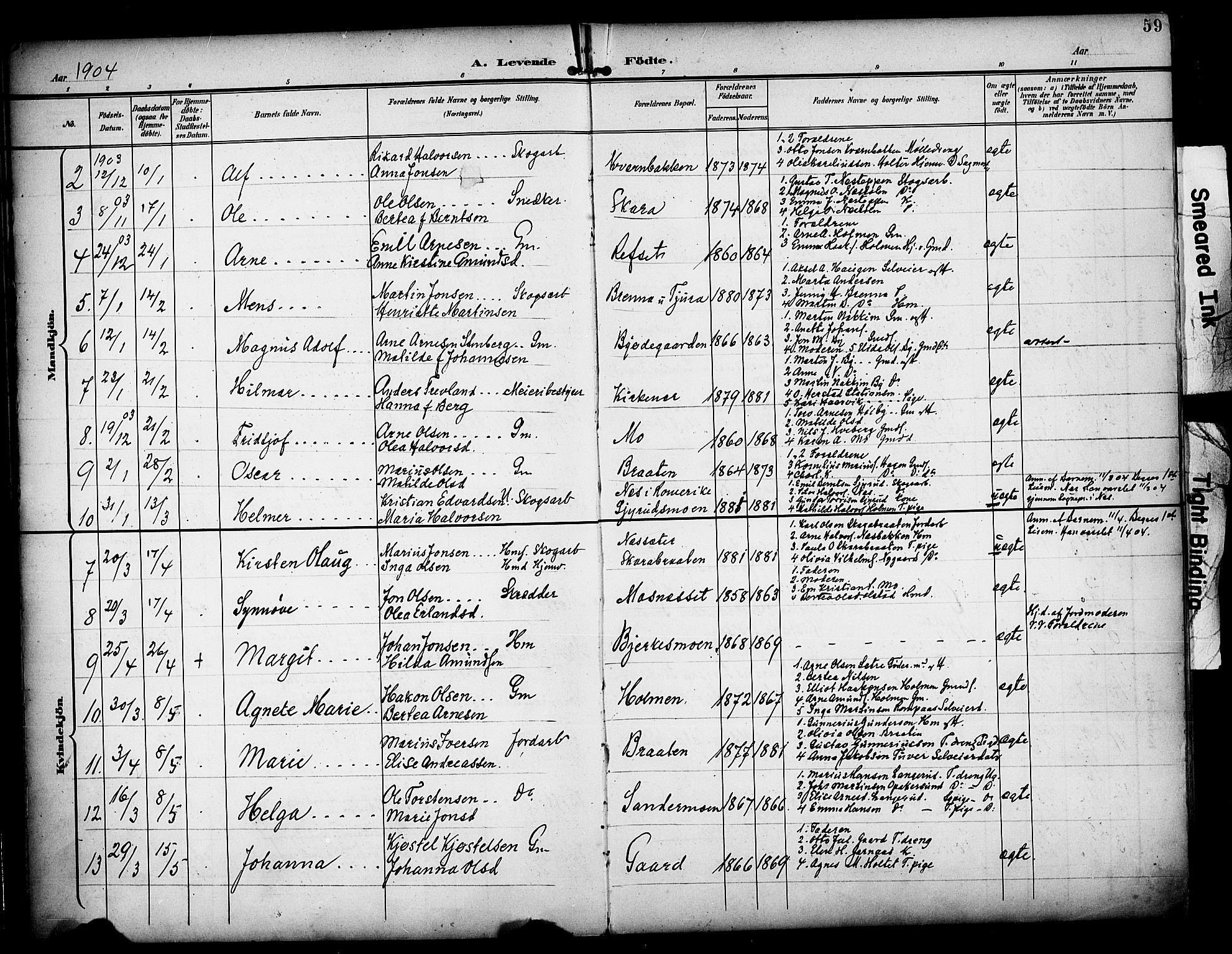 Grue prestekontor, SAH/PREST-036/H/Ha/Haa/L0013: Parish register (official) no. 13, 1898-1910, p. 59
