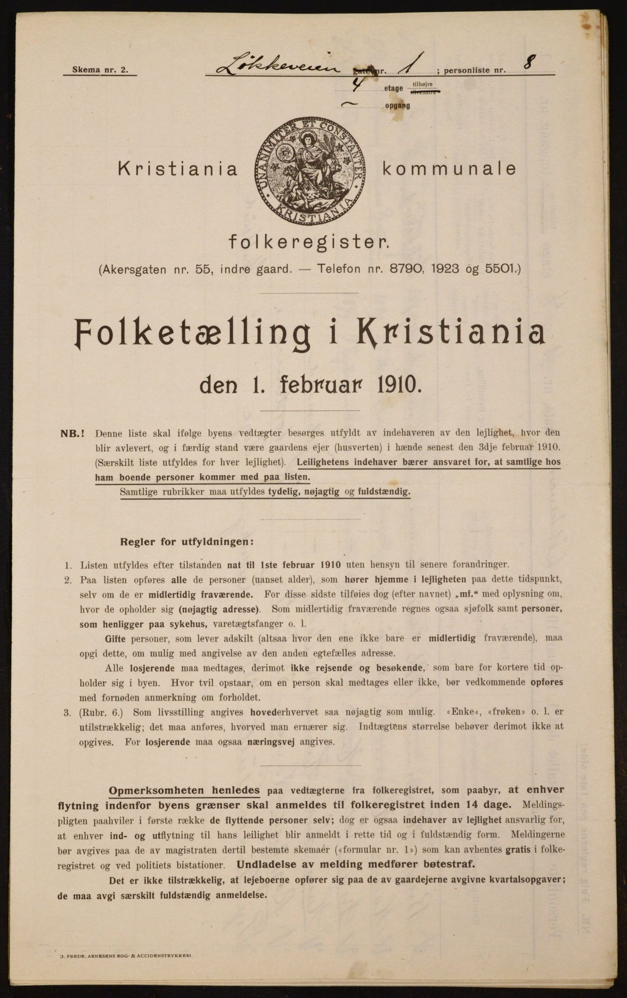 OBA, Municipal Census 1910 for Kristiania, 1910, p. 56612