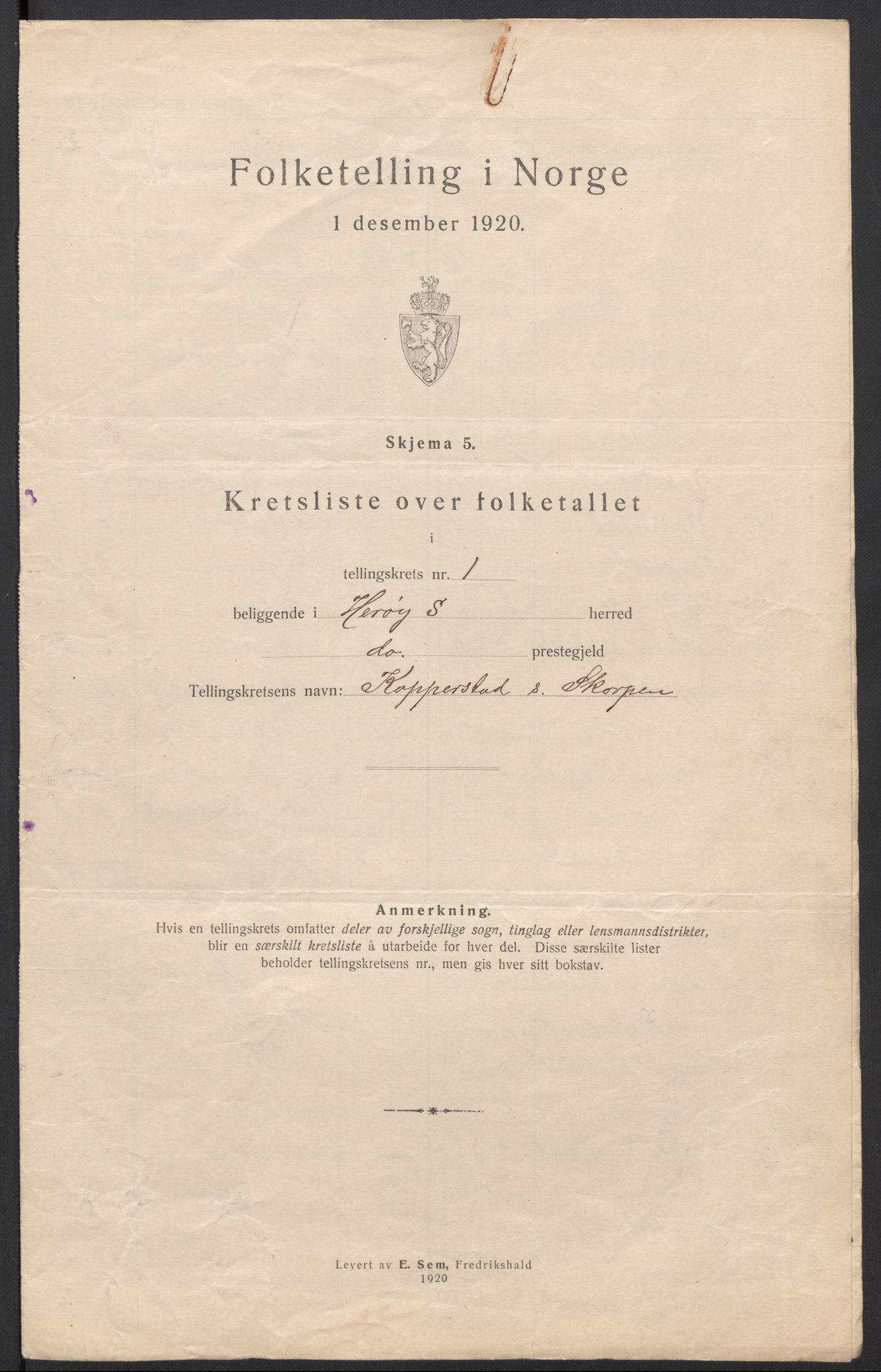 SAT, 1920 census for Herøy (MR), 1920, p. 6