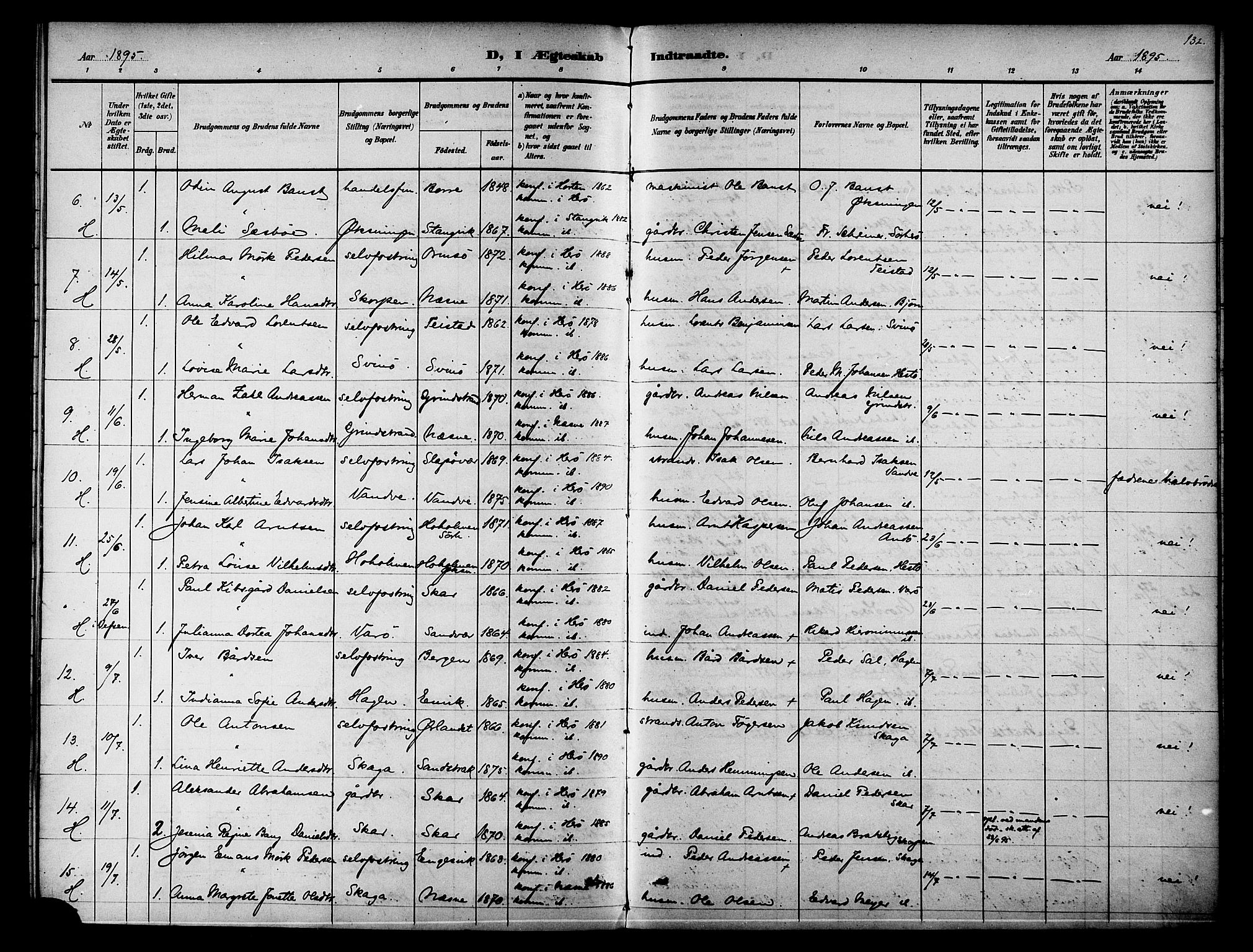 Ministerialprotokoller, klokkerbøker og fødselsregistre - Nordland, AV/SAT-A-1459/834/L0508: Parish register (official) no. 834A06, 1892-1901, p. 132