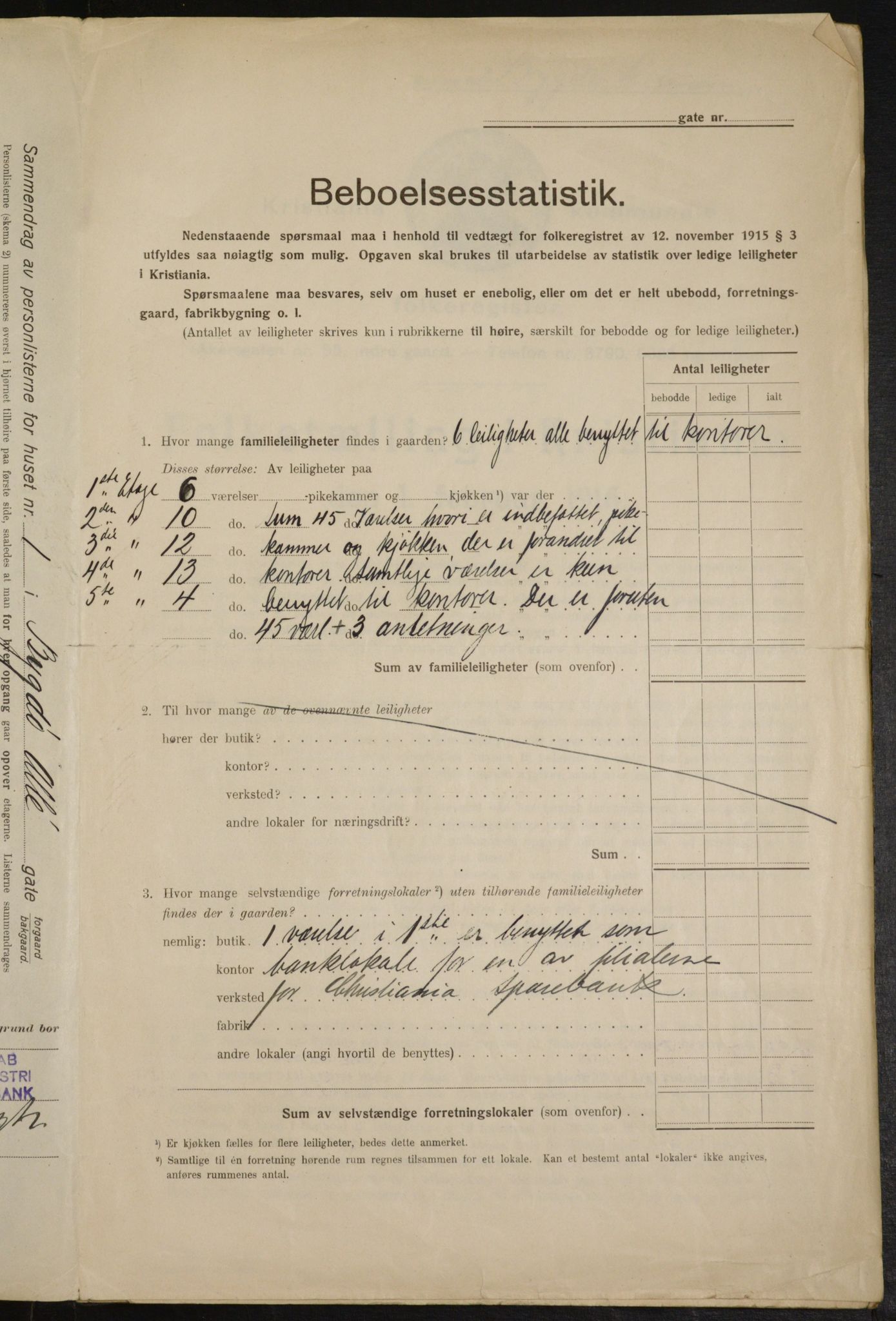 OBA, Municipal Census 1916 for Kristiania, 1916, p. 10117