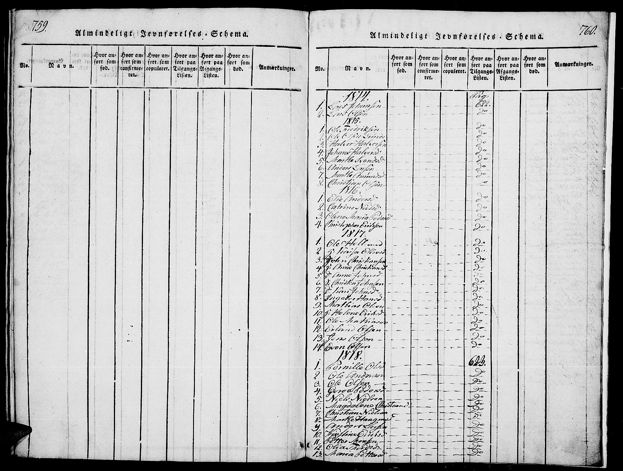 Stange prestekontor, SAH/PREST-002/L/L0001: Parish register (copy) no. 1, 1814-1825, p. 759-760