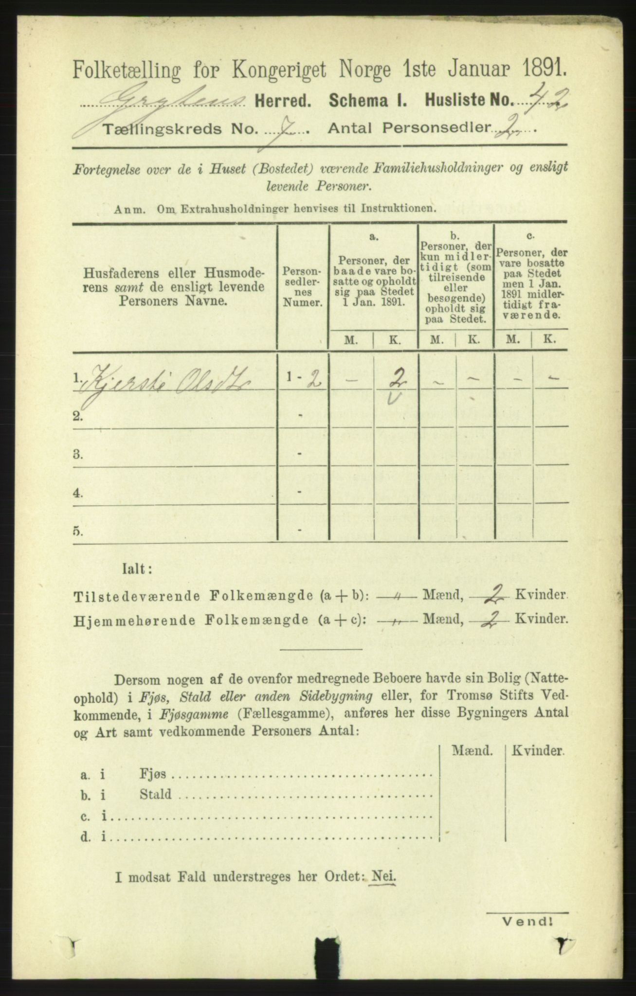 RA, 1891 census for 1539 Grytten, 1891, p. 2861