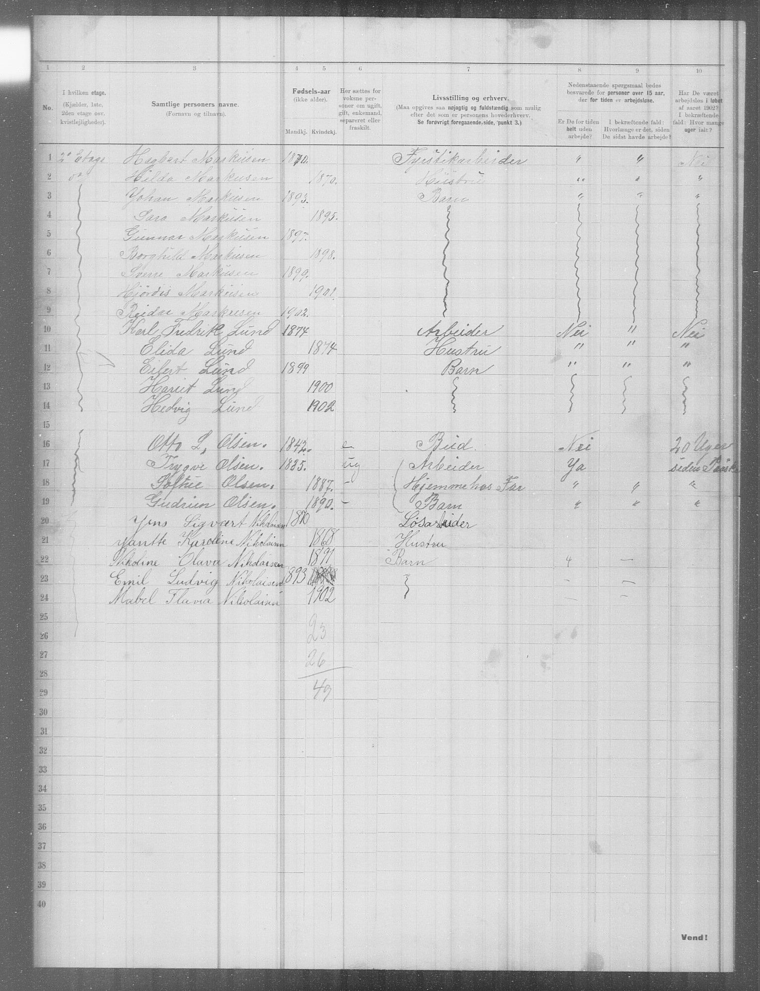 OBA, Municipal Census 1902 for Kristiania, 1902, p. 6995