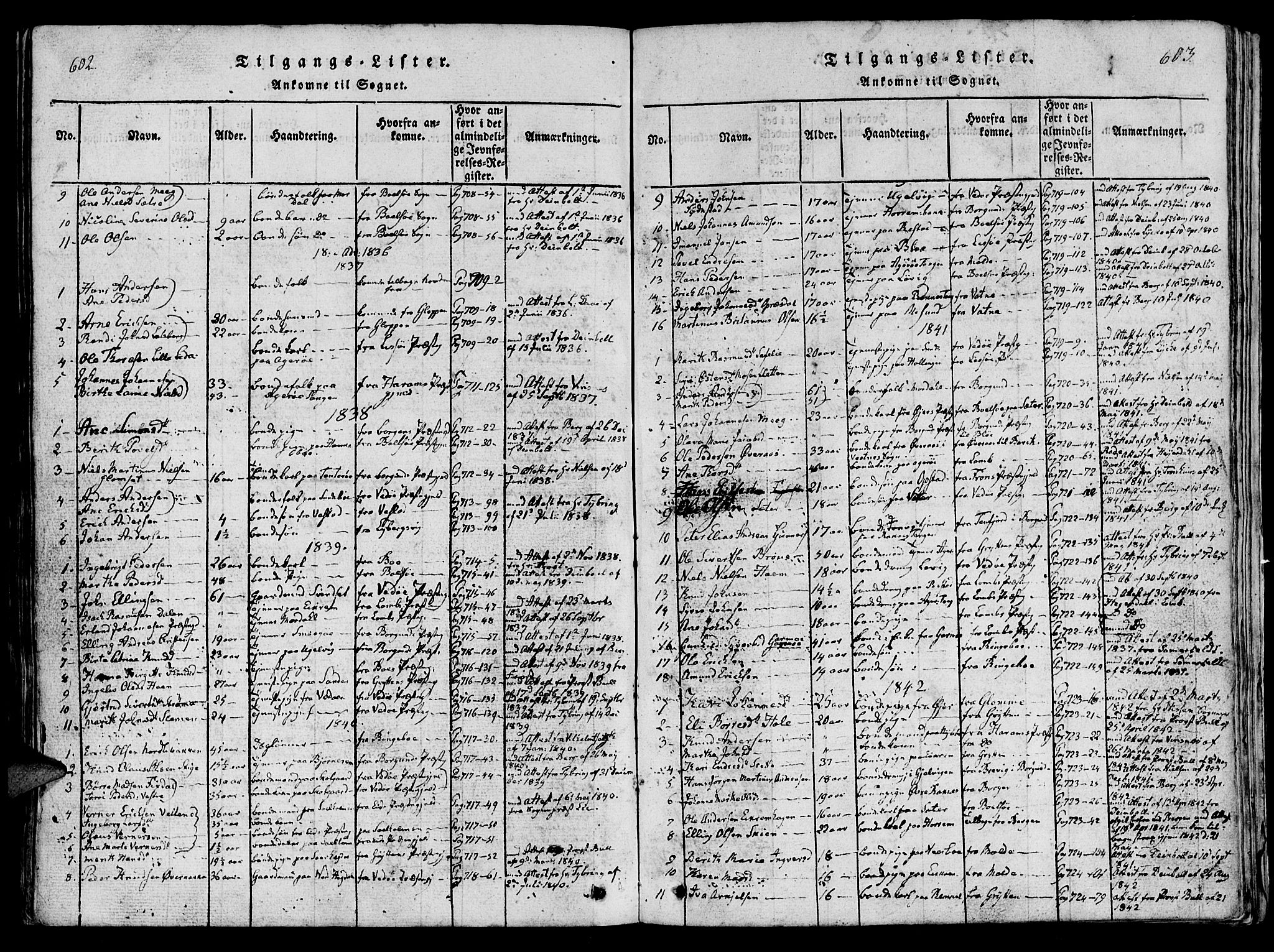 Ministerialprotokoller, klokkerbøker og fødselsregistre - Møre og Romsdal, SAT/A-1454/560/L0718: Parish register (official) no. 560A02, 1817-1844, p. 602-603
