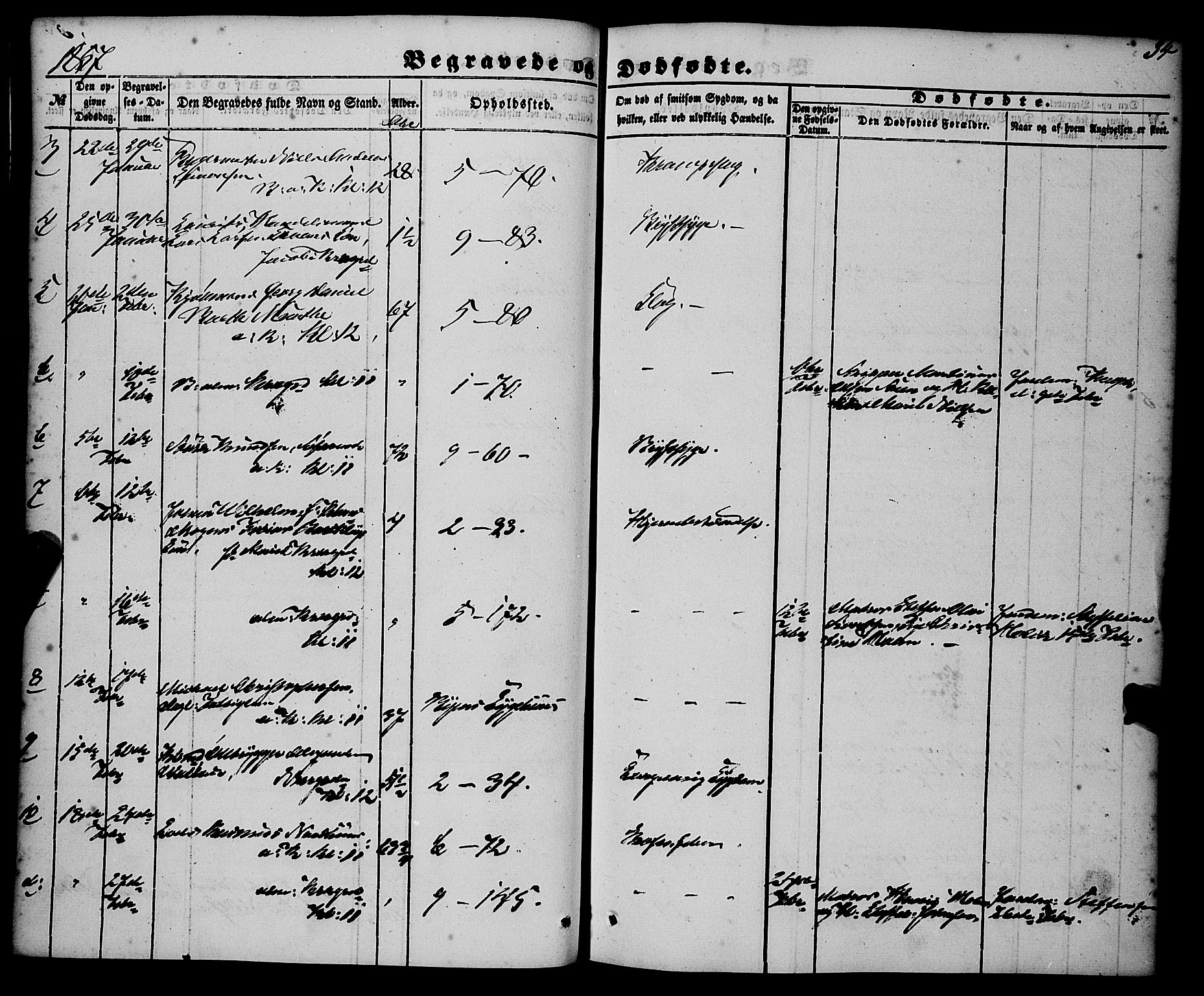 Nykirken Sokneprestembete, AV/SAB-A-77101/H/Haa/L0042: Parish register (official) no. E 2, 1850-1868, p. 34