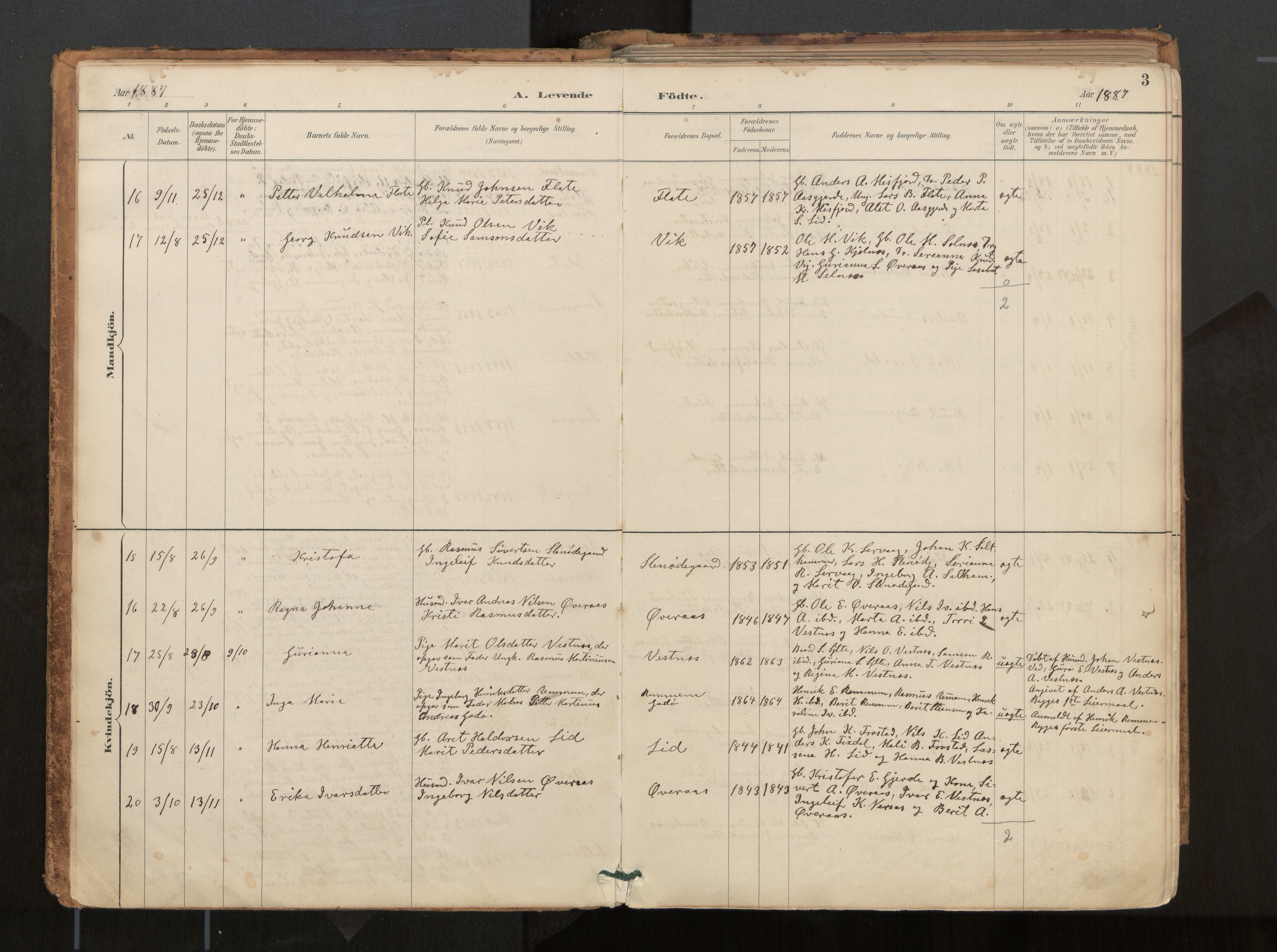 Ministerialprotokoller, klokkerbøker og fødselsregistre - Møre og Romsdal, AV/SAT-A-1454/539/L0531: Parish register (official) no. 539A04, 1887-1913, p. 3