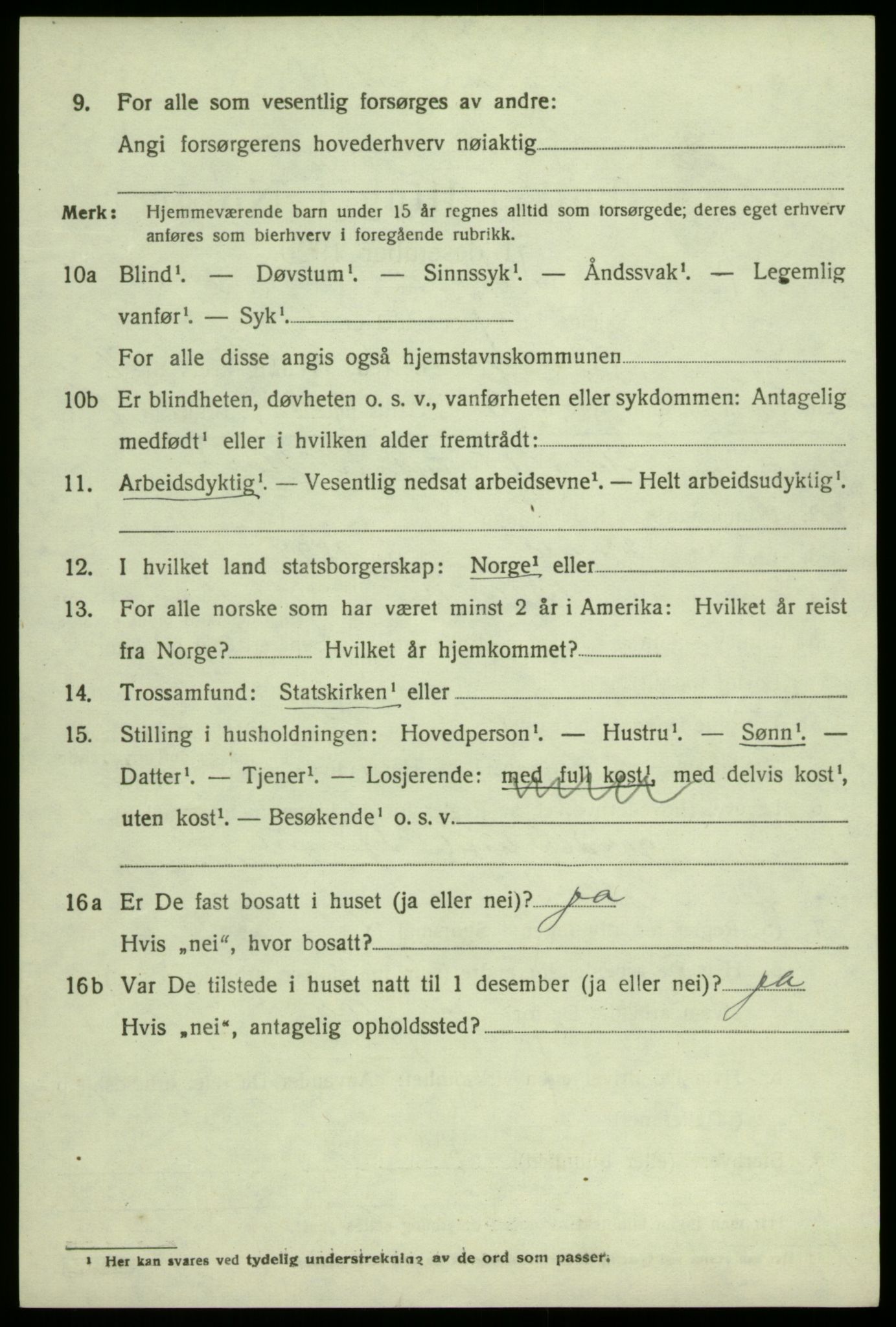 SAB, 1920 census for Bruvik, 1920, p. 1113